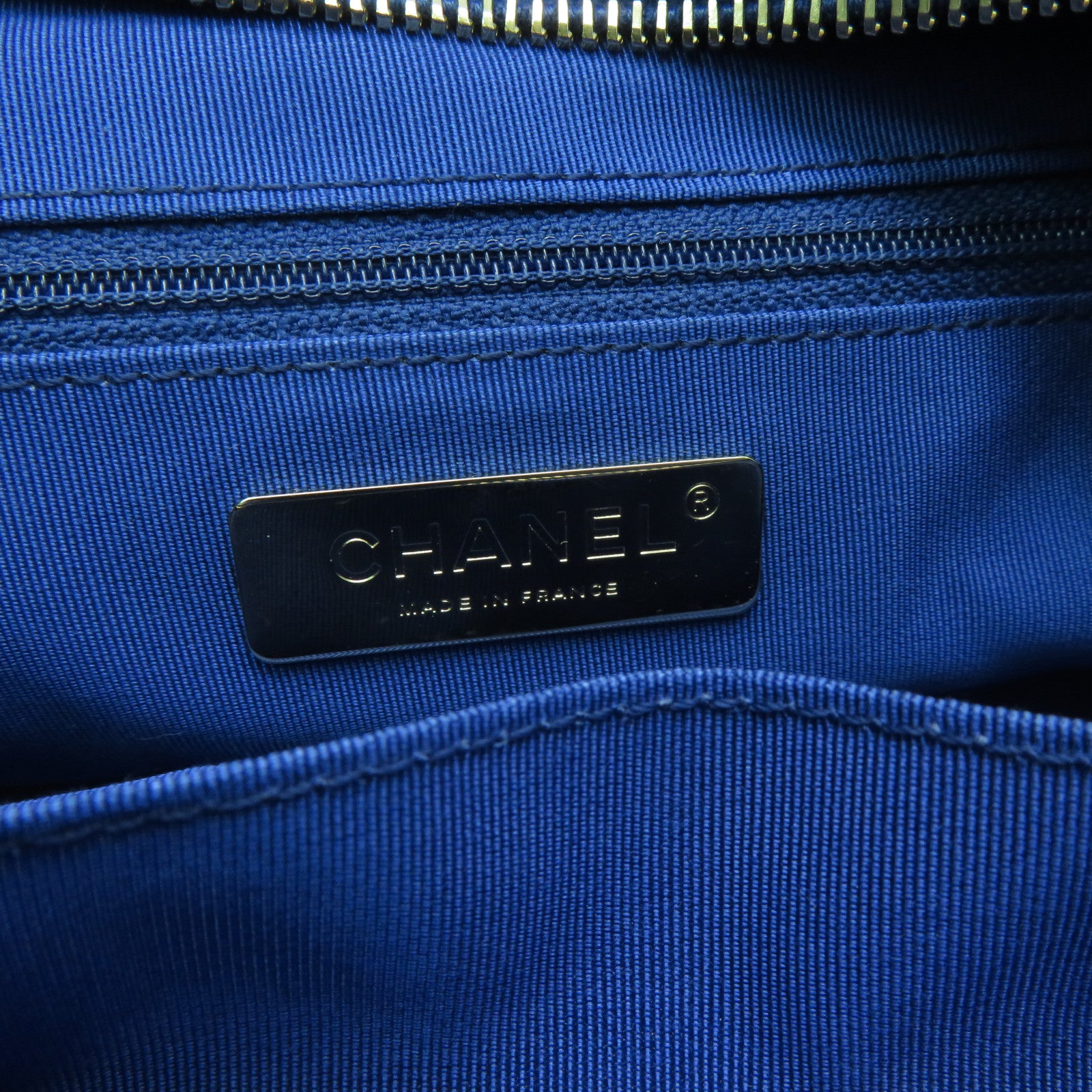 CHANEL **【激減優惠】菱格牛皮皮革Chain Shoulder金扣鏈帶肩背袋藍色