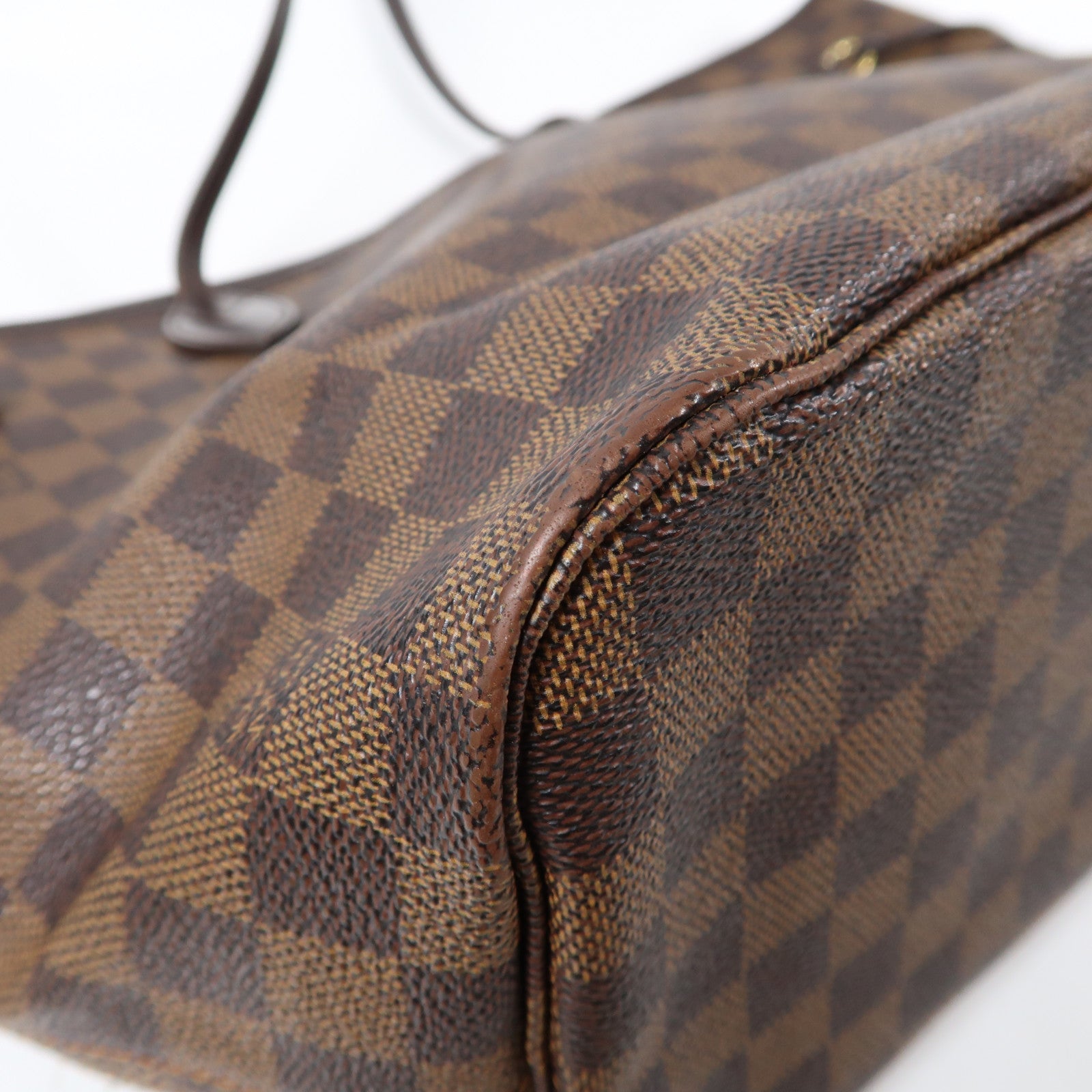 LOUIS VUITTON 【激減優惠】Damier Ebene Neverfull MM金扣手挽袋啡色