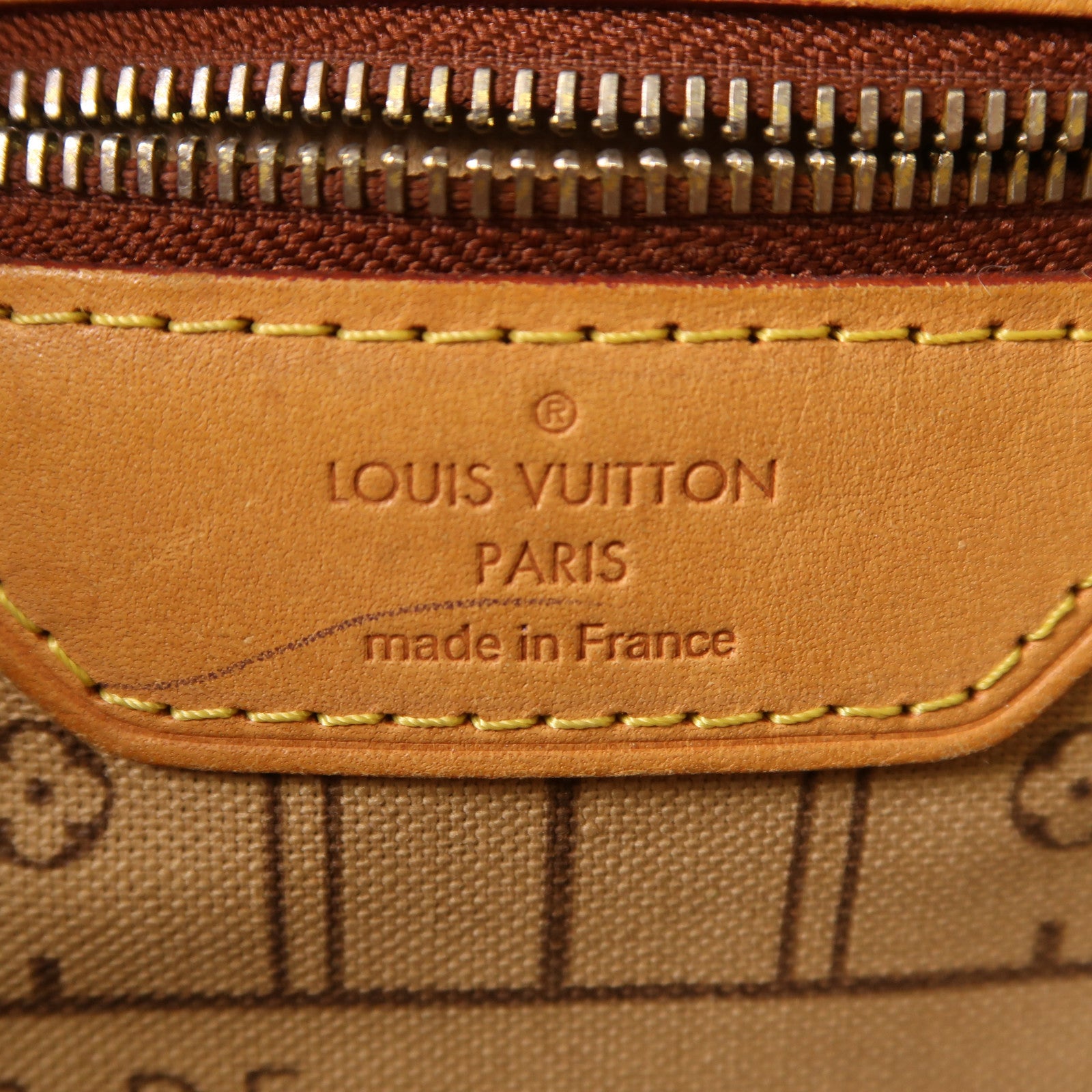 LOUIS VUITTON Monogram Neverfull MM金扣手挽袋
