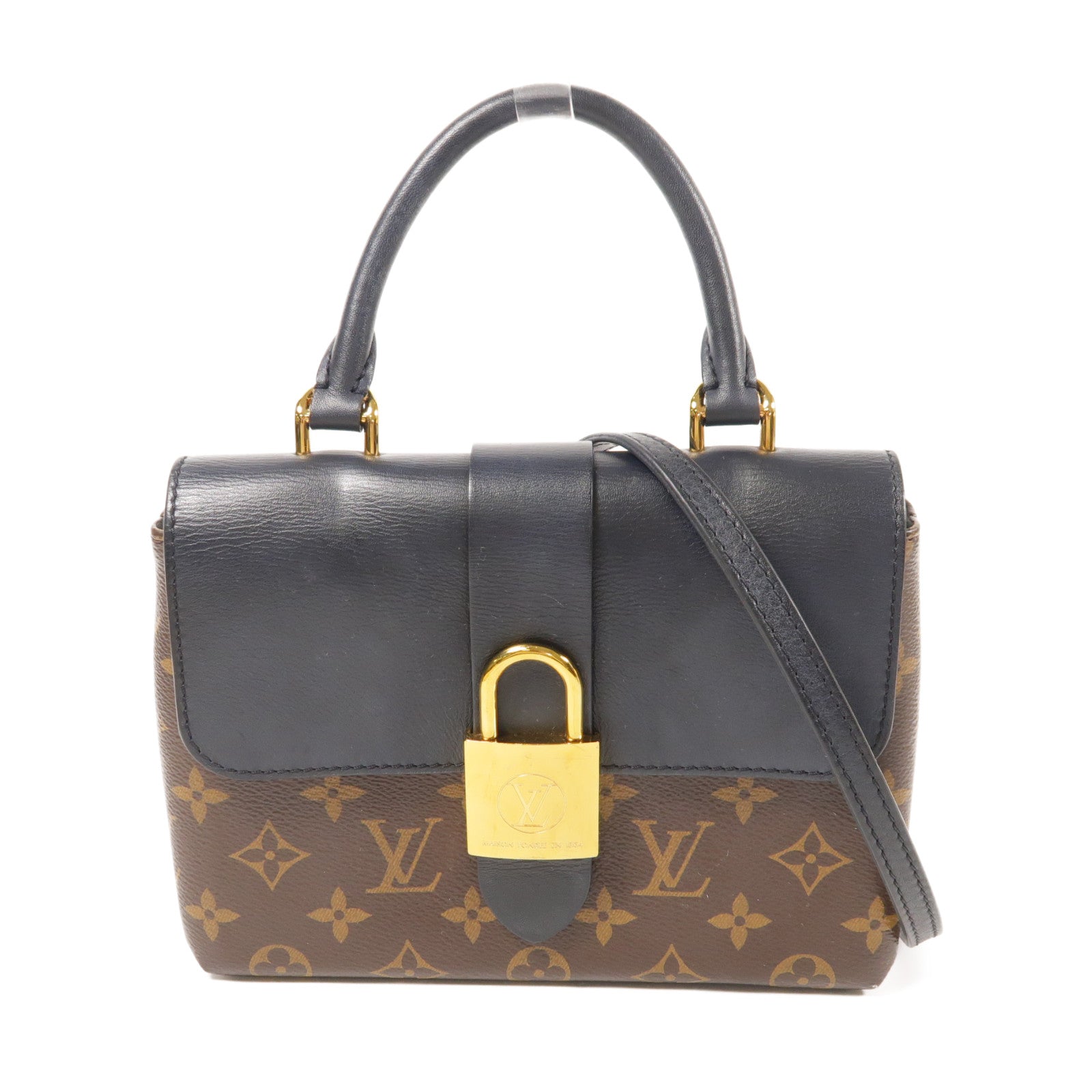 LOUIS VUITTON LV GHW Locky BB 2 Way Shoulder Handbag M44141 Monogram Brown/Black