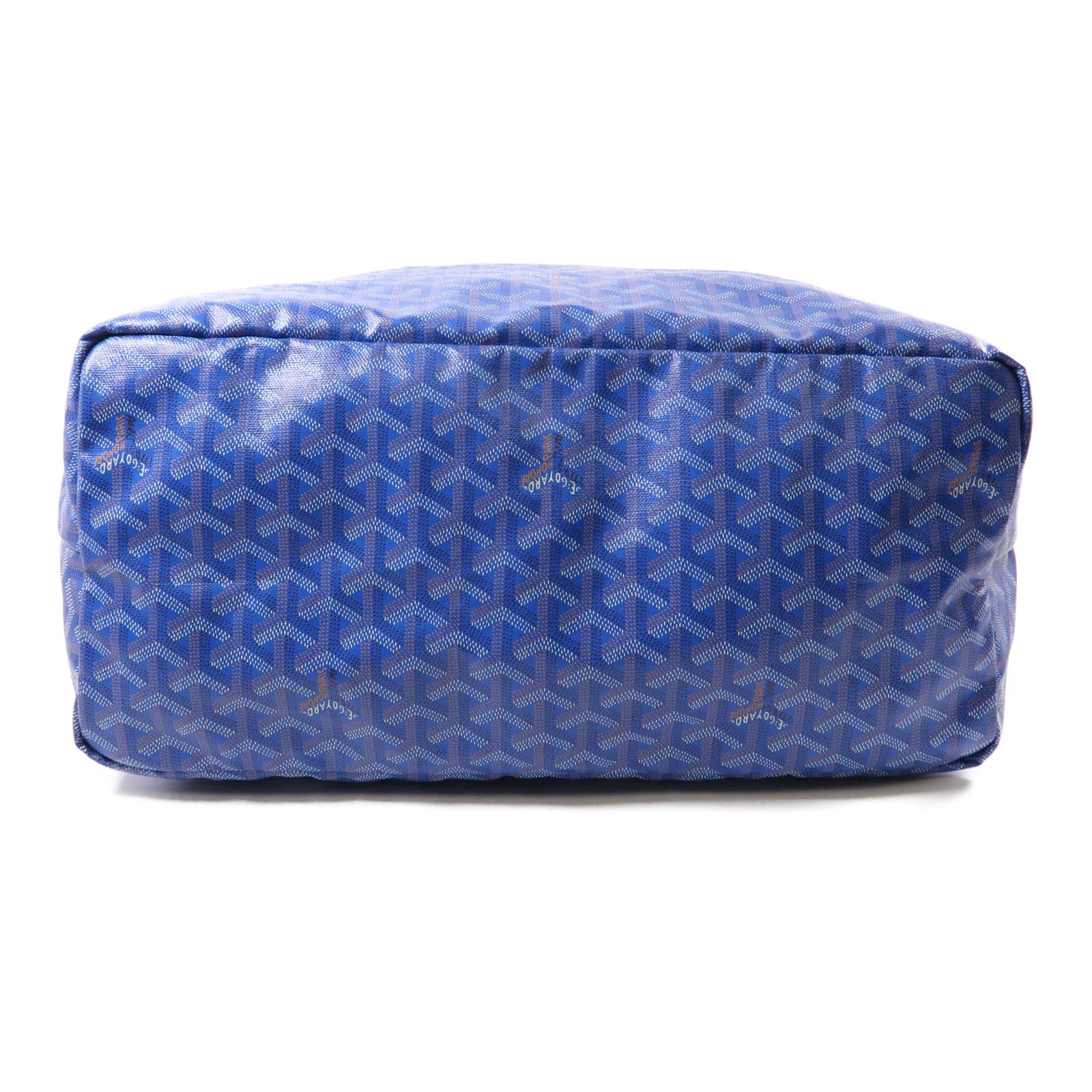 GOYARD PVC Saint Louis GM銀扣手挽袋藍色