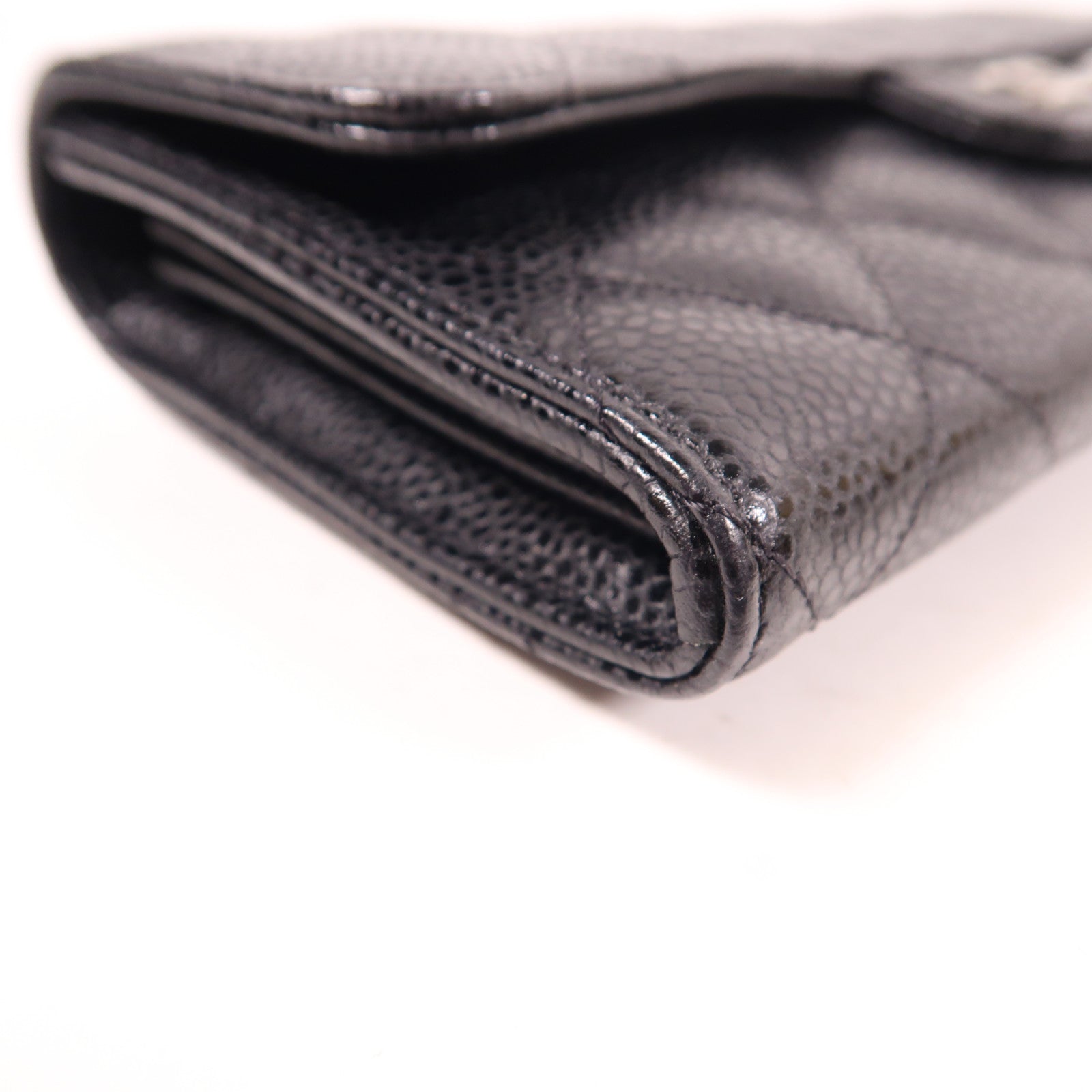 CHANEL 牛皮皮革Long Wallet銀扣長錢包