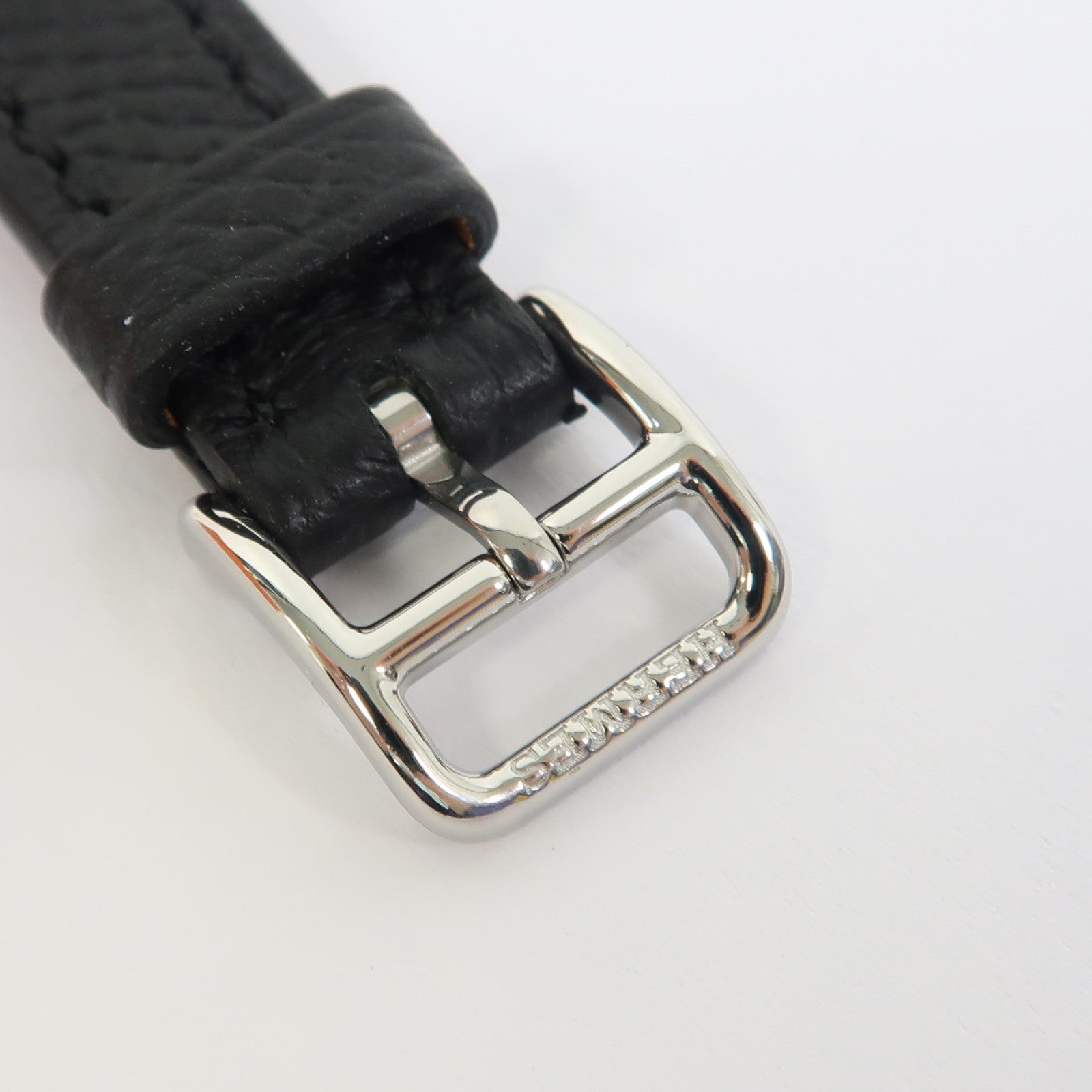 HERMES Heure H XS不鏽鋼/皮革帶手錶石英機芯黑色