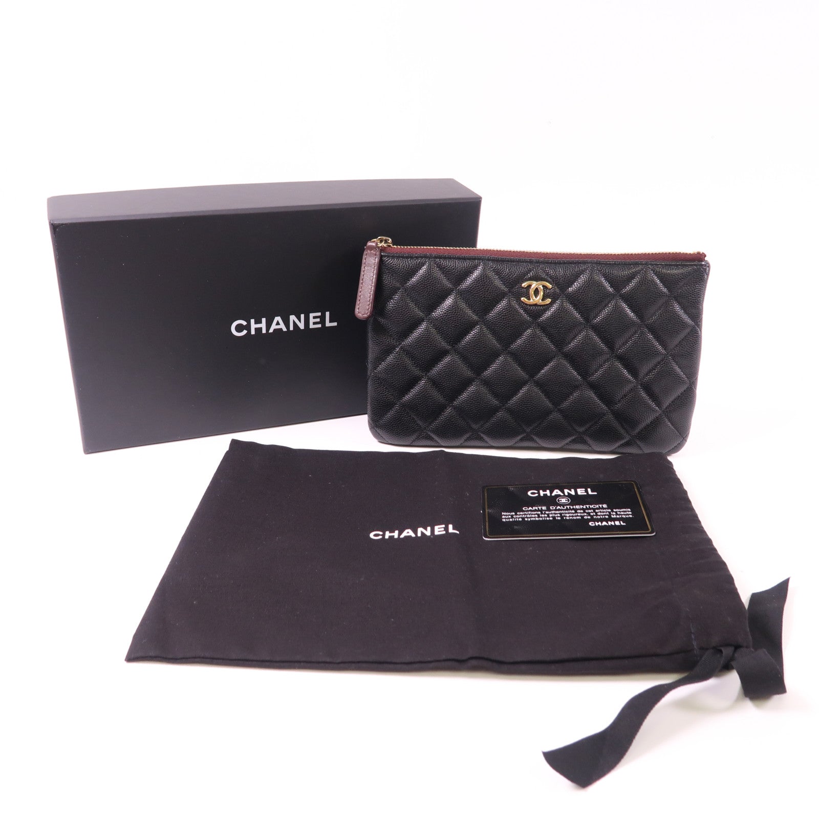CHANEL 牛皮皮革Clutch金扣手拿包