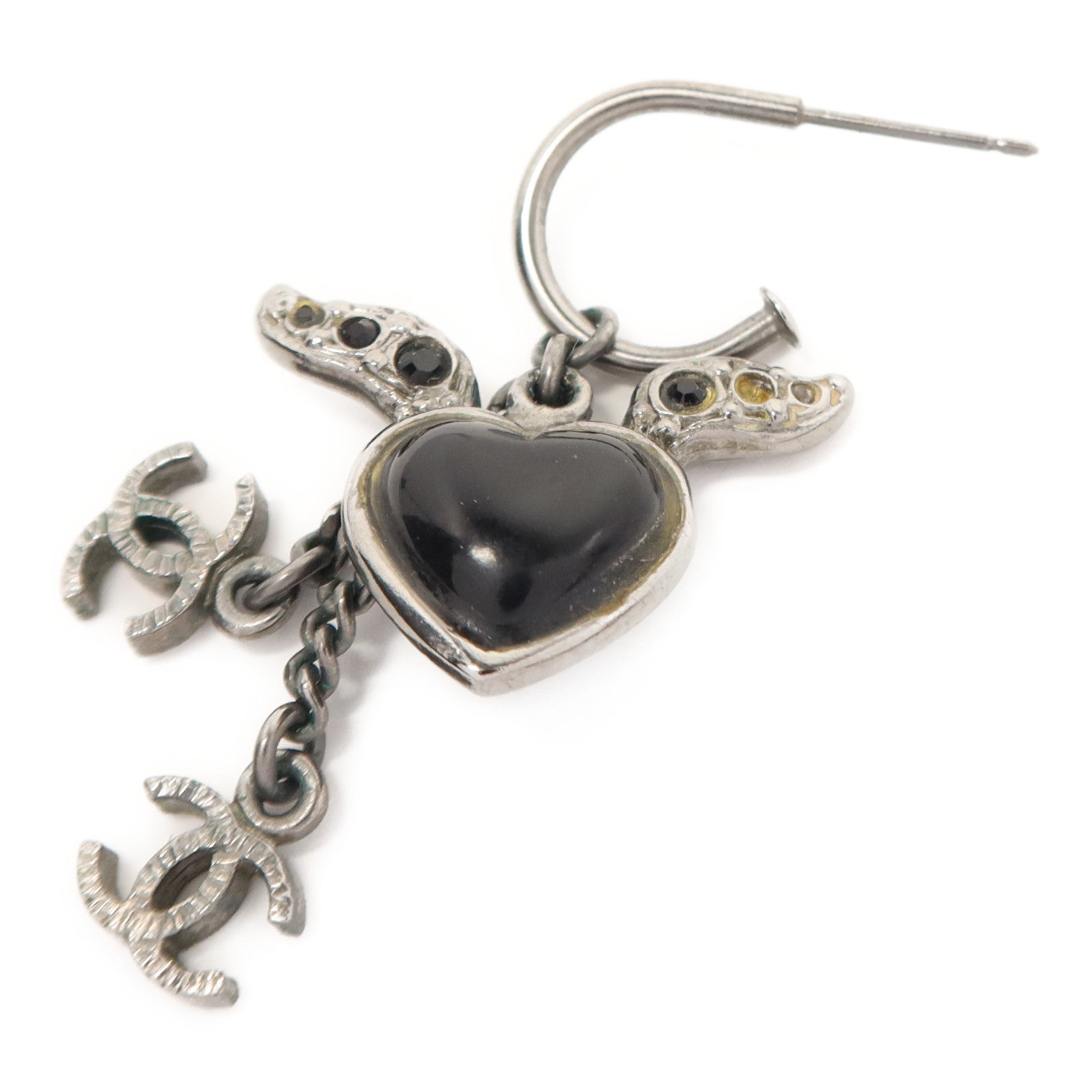 CHANEL 金屬/水晶Pierced Earrings耳環