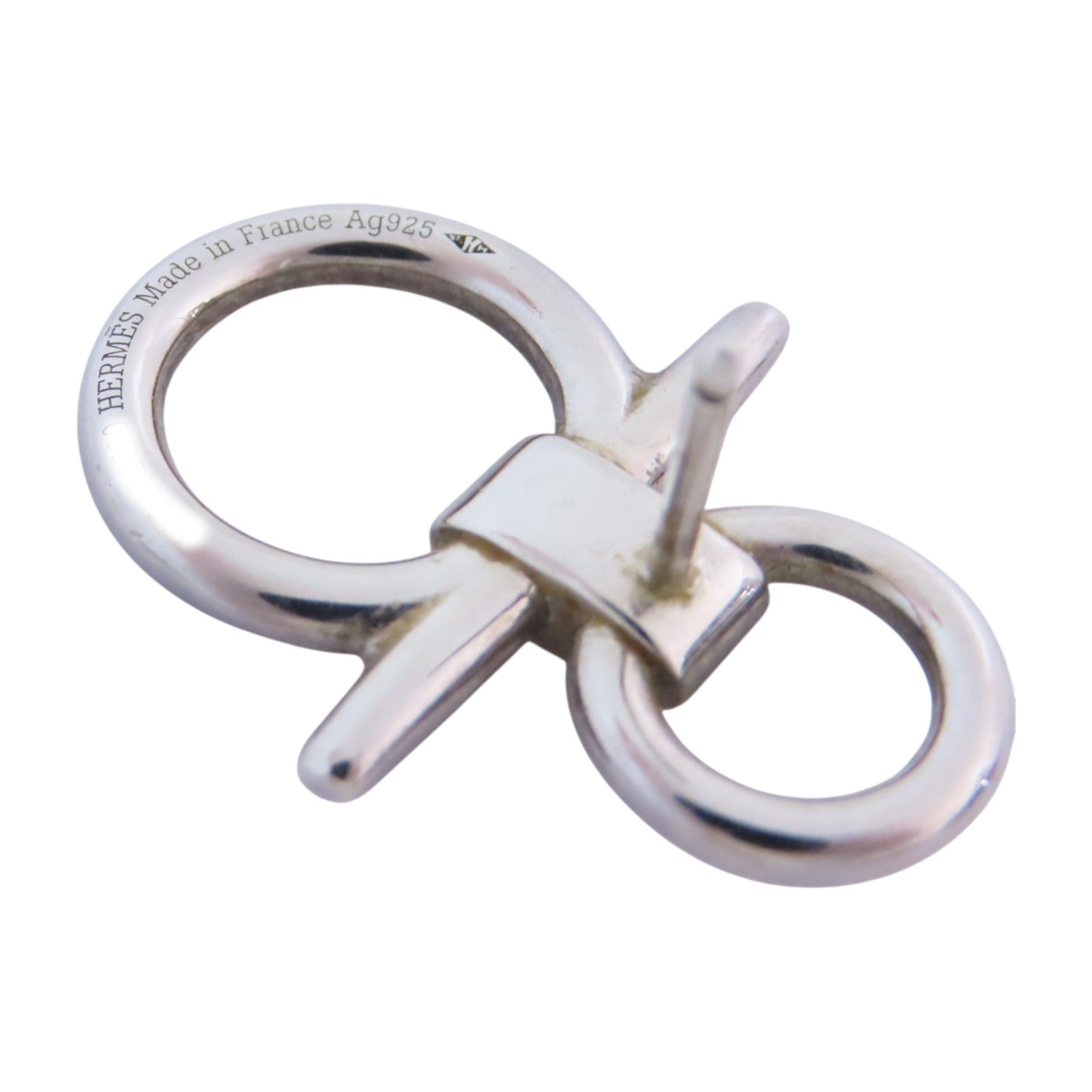 HERMES 925純銀Bridle Words Earrings銀扣耳環