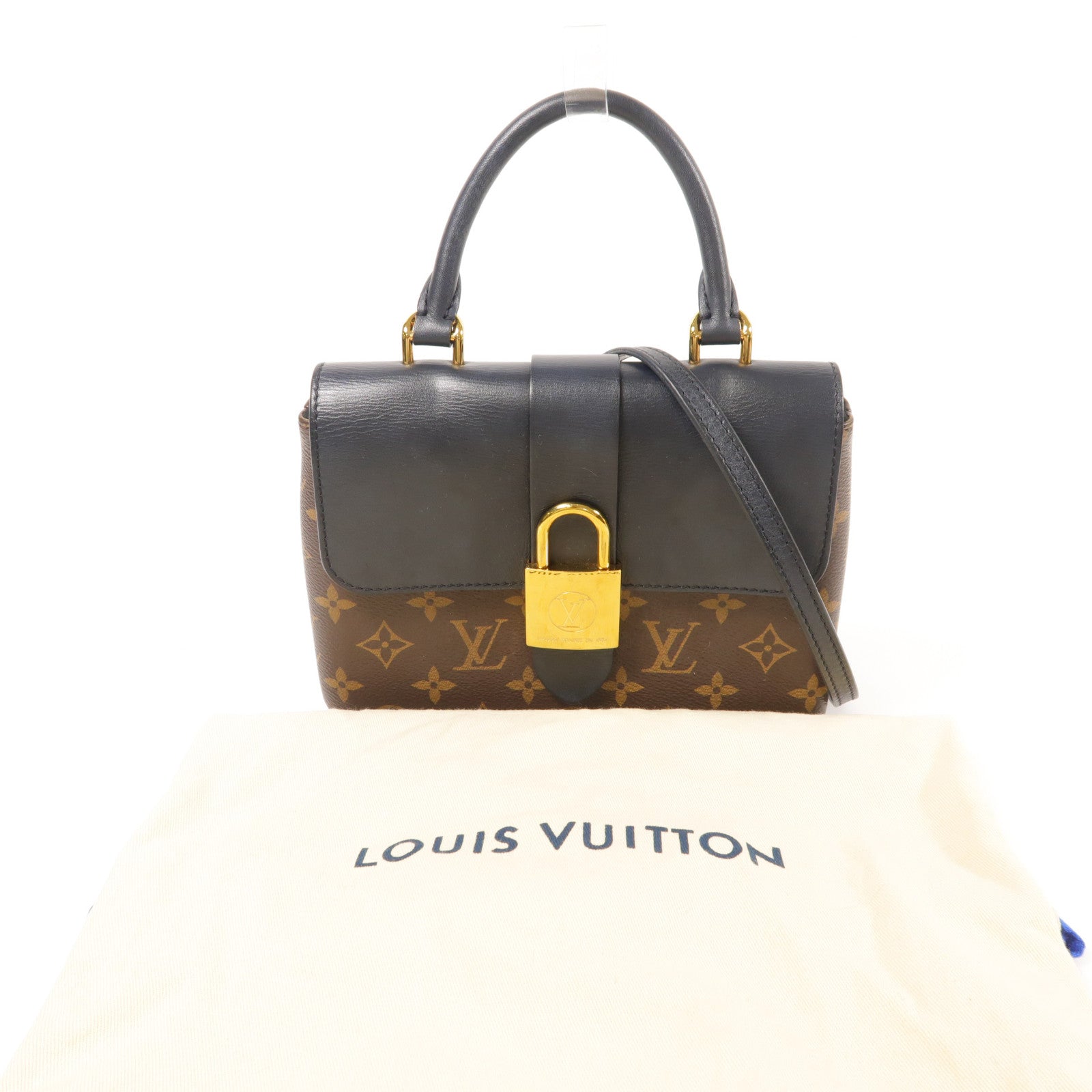 LOUIS VUITTON LV GHW Locky BB 2 Way Shoulder Handbag M44141 Monogram Brown/Black