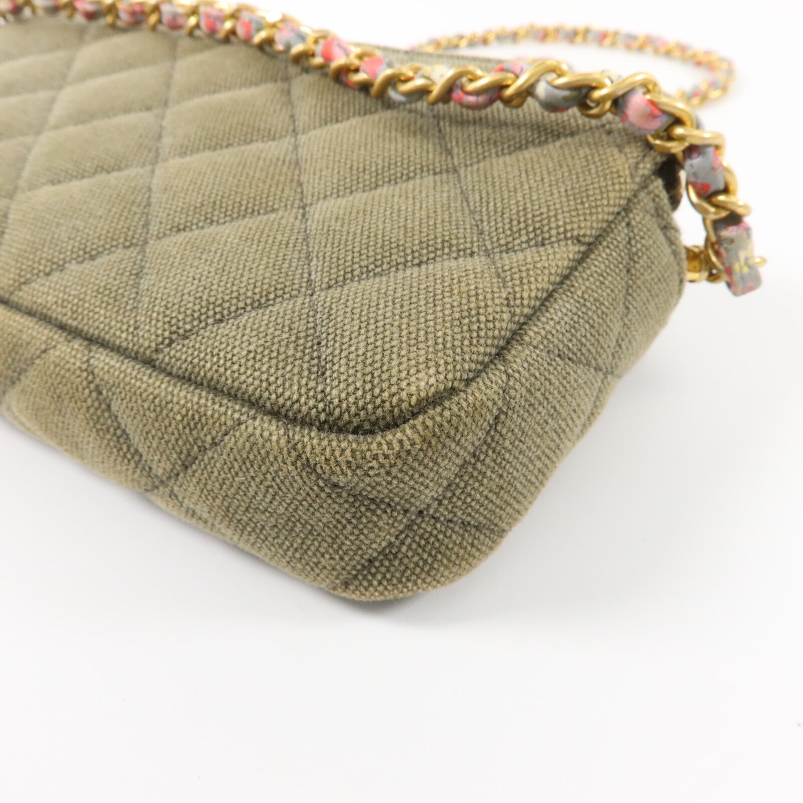 CHANEL 帆布Chain Shoulder鏈帶肩背袋