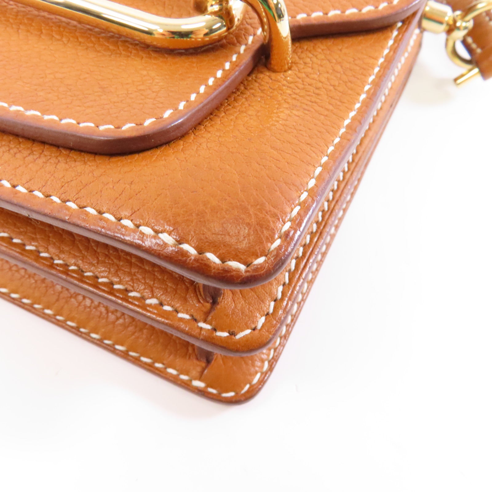 HERMES Barenia Faubourg皮革Mini Roulis金扣肩背袋啡色