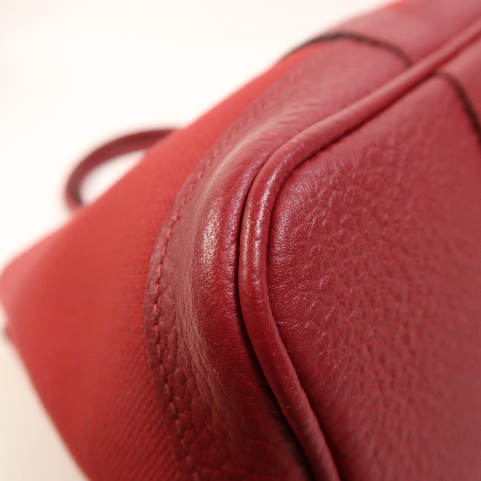HERMES 帆布Garden Party TPM銀扣手挽袋Rouge Casaque