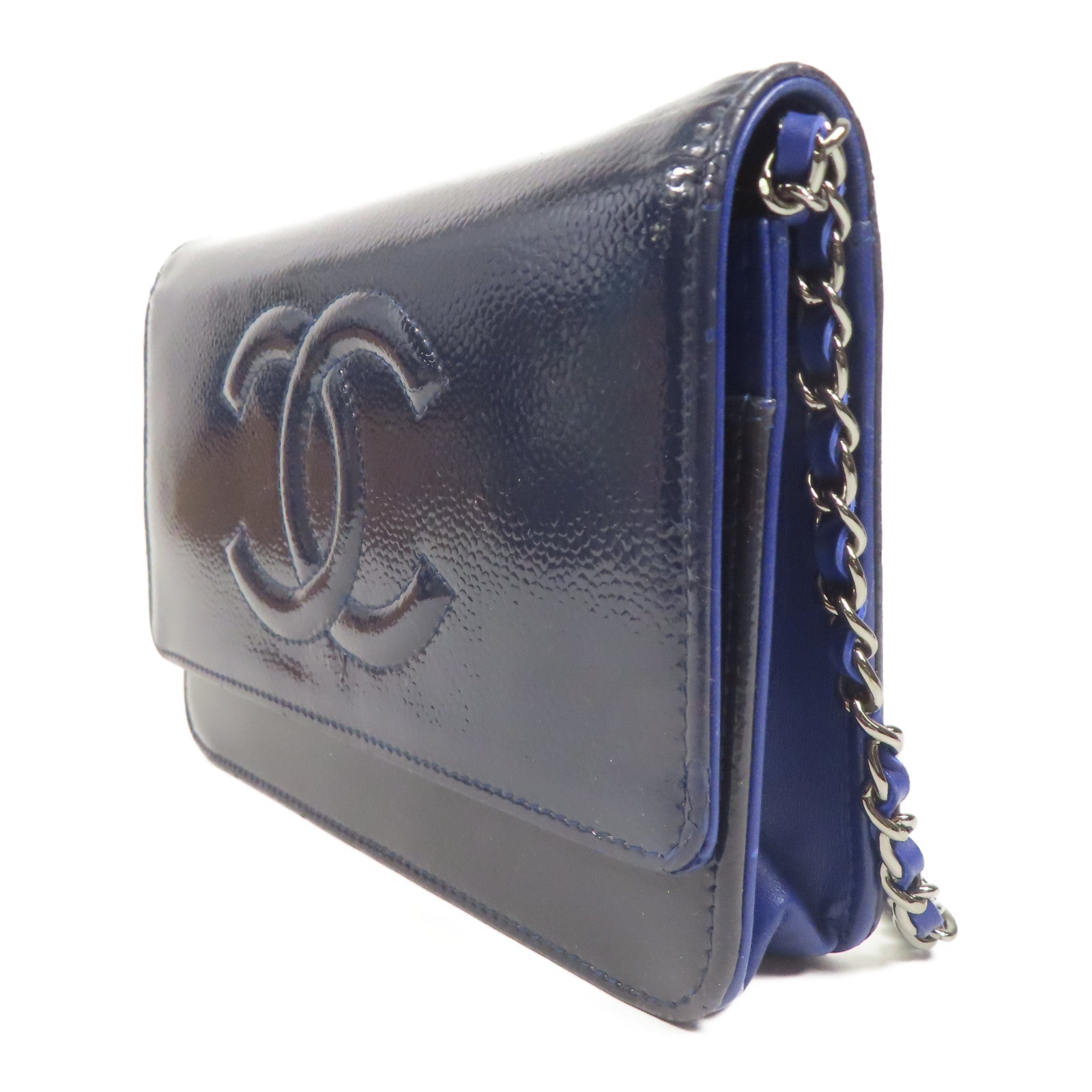 CHANEL 皮革WOC Wallet On Chain銀扣鏈帶肩背袋