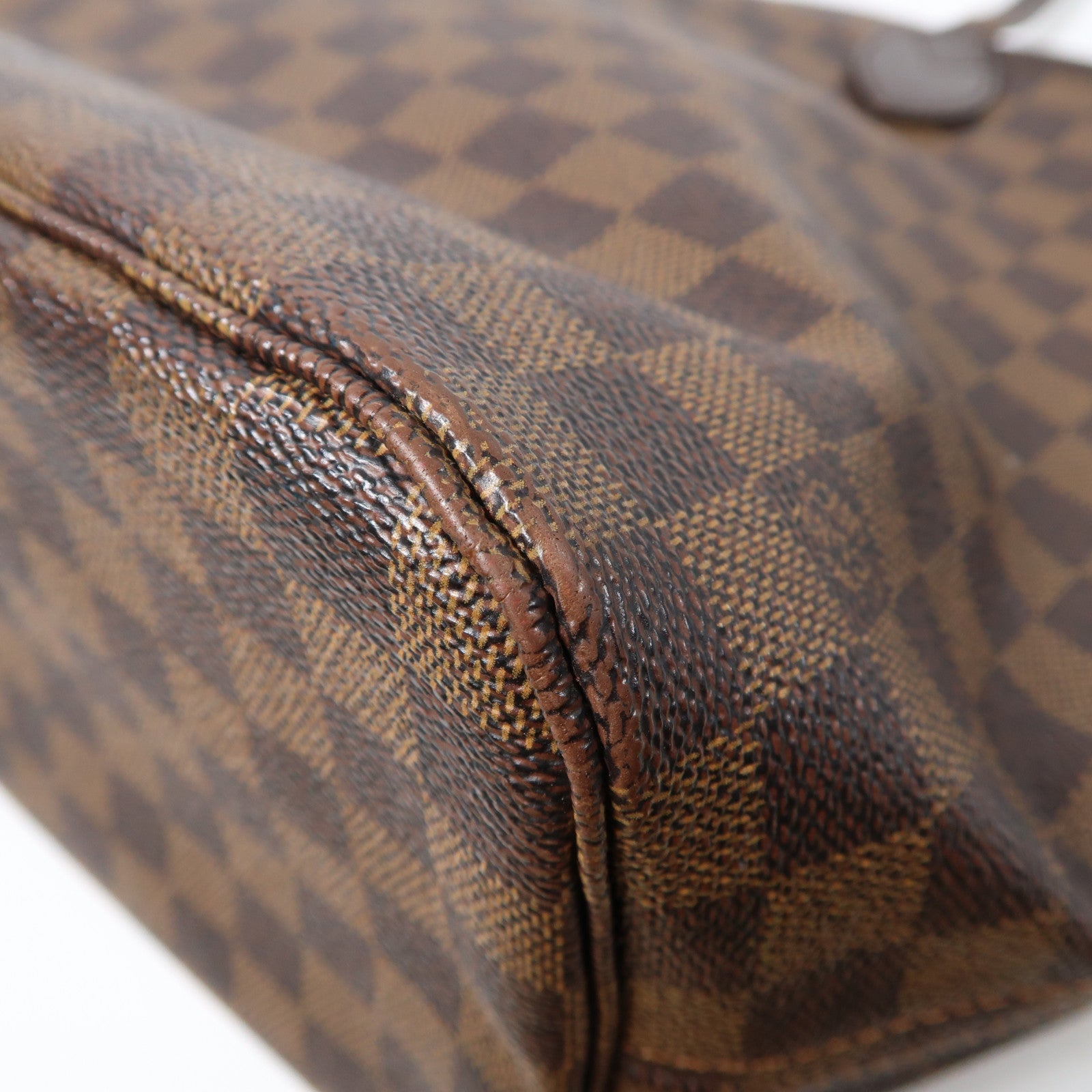 LOUIS VUITTON 【激減優惠】Damier Ebene Neverfull MM金扣手挽袋啡色