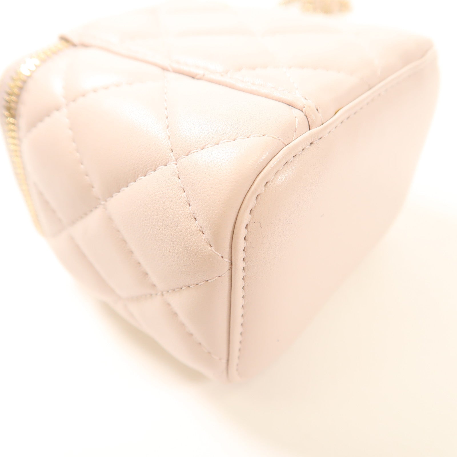 CHANEL CC GHW Mini Vanity Chain Shoulder Bag Calfskin Leather Pink