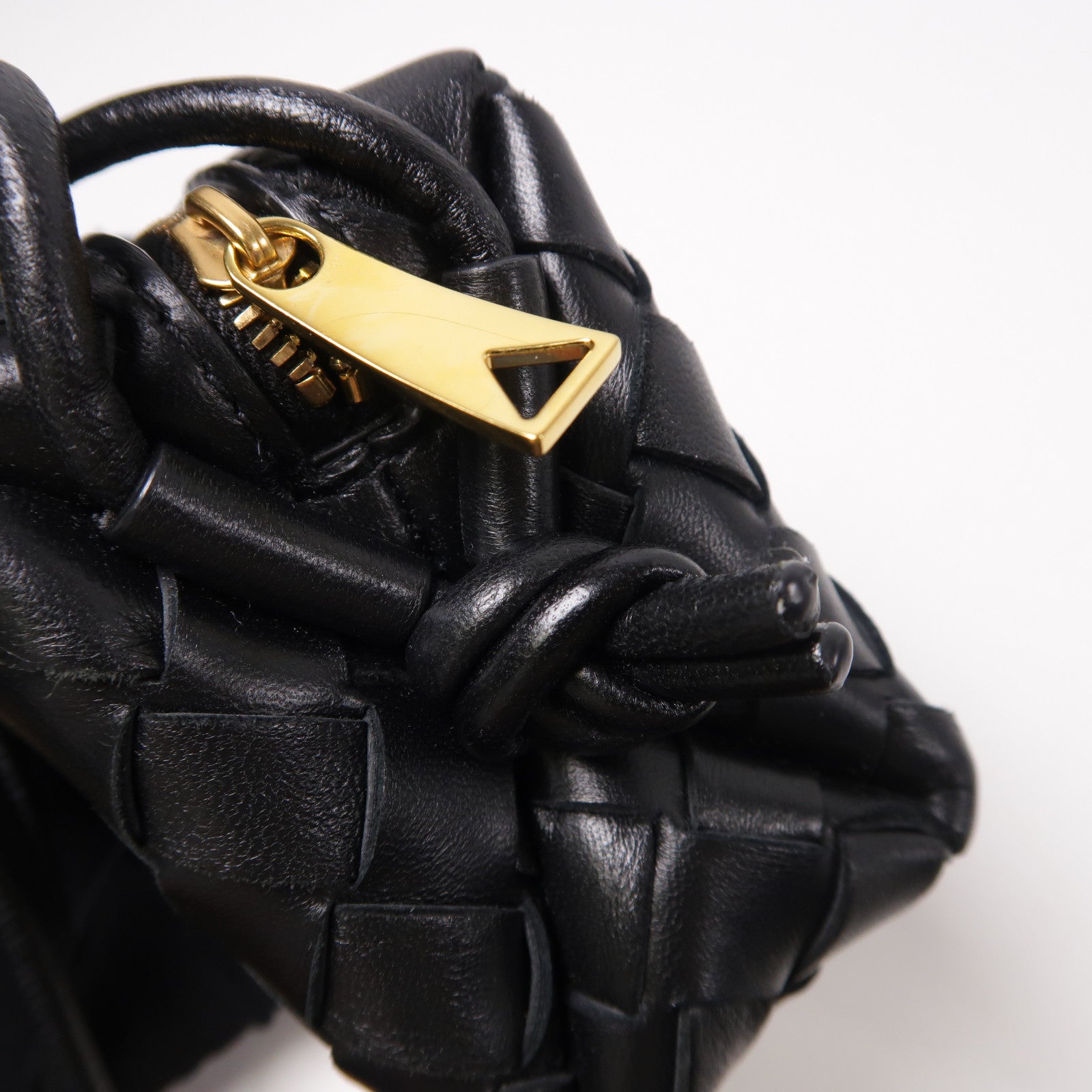 BOTTEGA VENETA 【激減優惠】羊皮皮革Shoulder Bag金扣肩背袋黑色