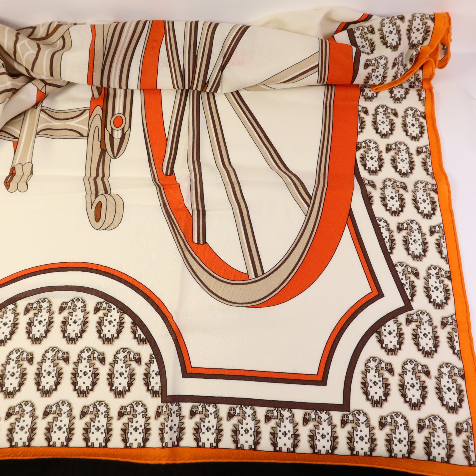 HERMES 羊絨/絲質Scarf 140X140絲巾