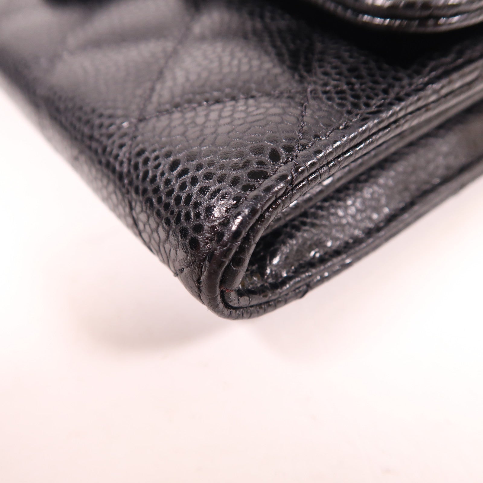 CHANEL 牛皮皮革Long Wallet銀扣長錢包