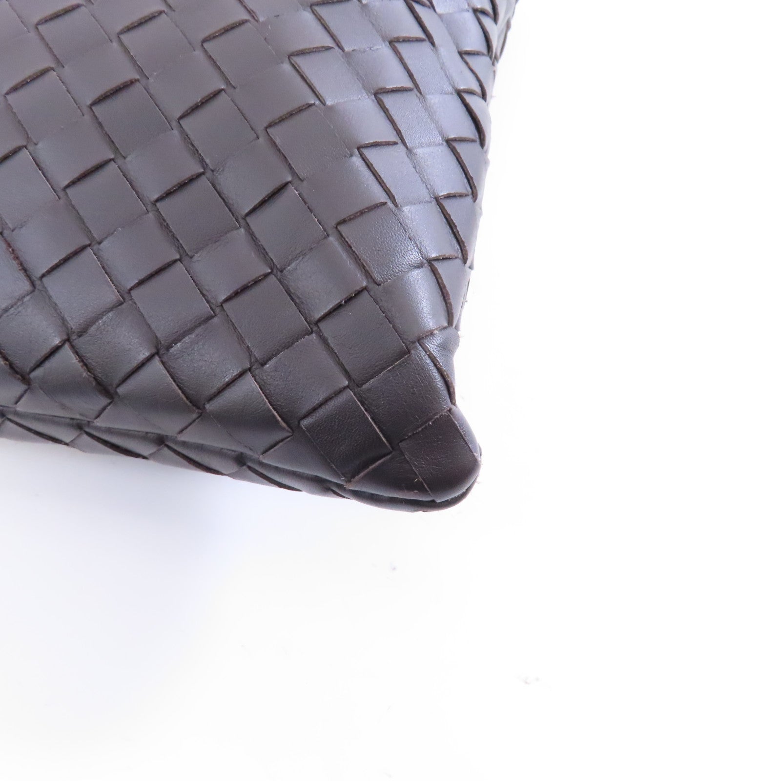 BOTTEGA VENETA 【激減優惠】織紋皮革Clutch Bag手拿包啡色
