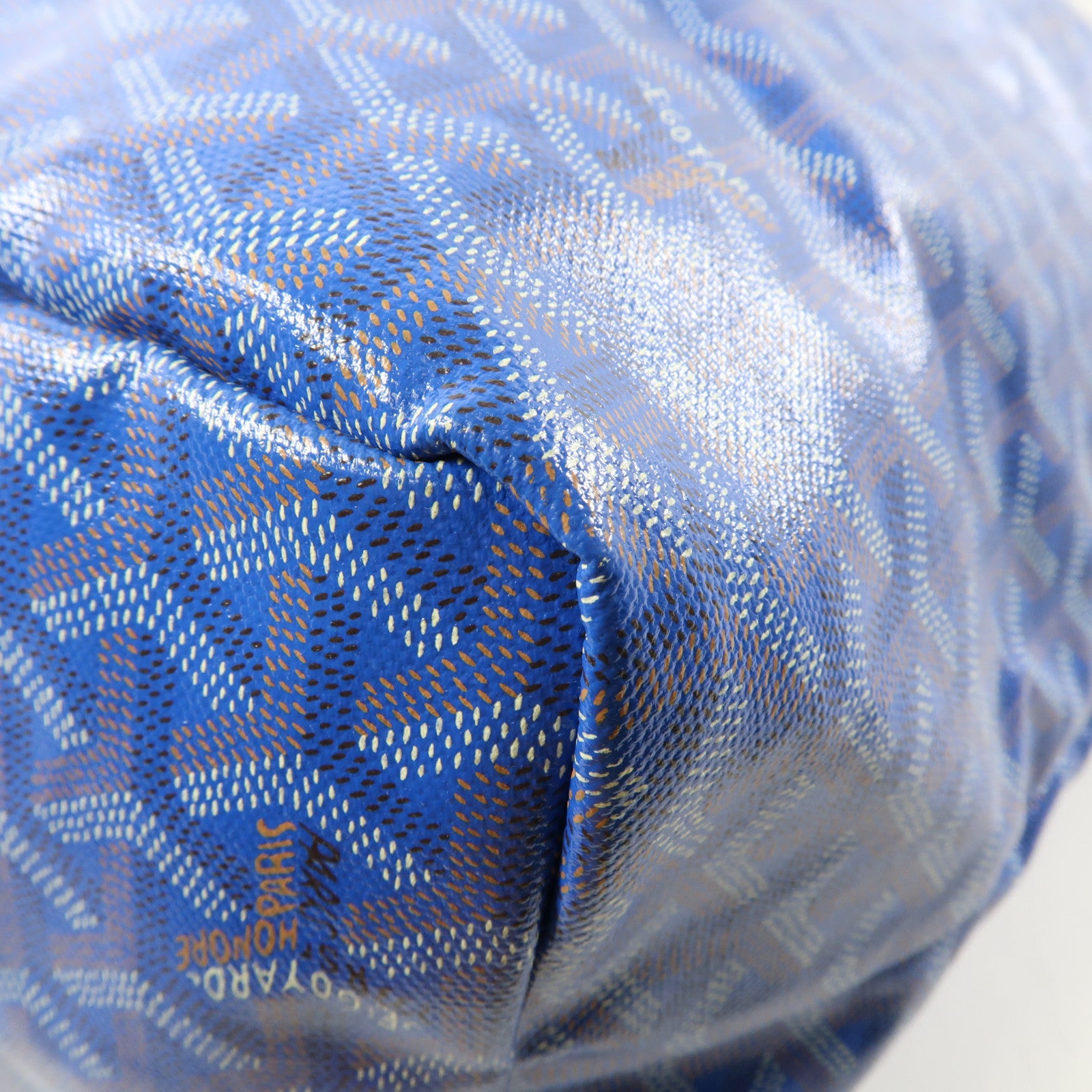 GOYARD PVC Saint Louis GM銀扣手挽袋藍色