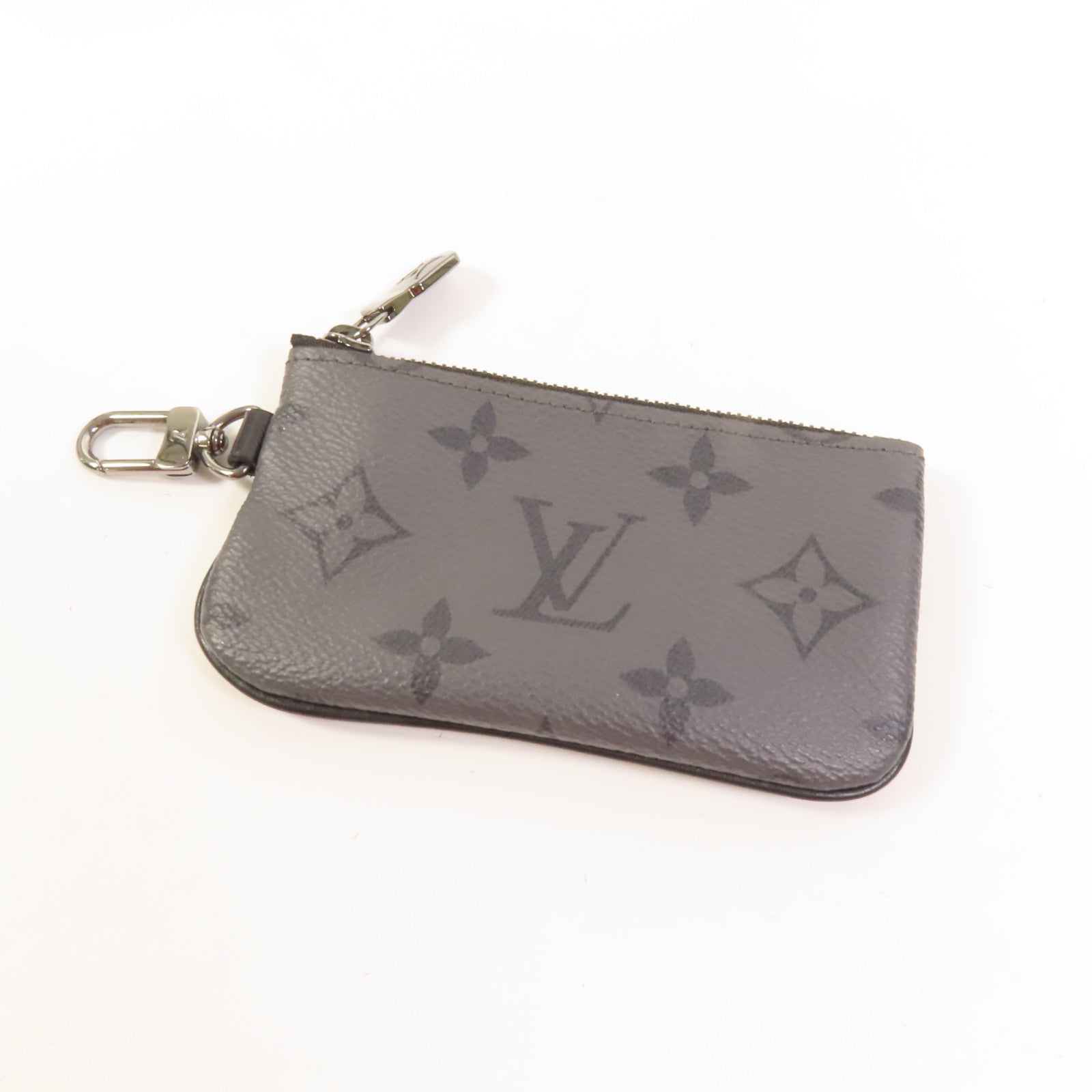 LOUIS VUITTON Monogram Eclipse Reverse Trio Messenger銀扣肩背袋灰色