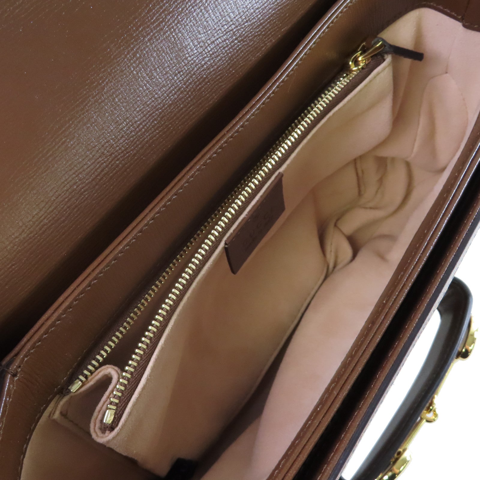 GUCCI 塗層帆布Horsebit 1955 Shoulder Bag金扣肩背袋啡色