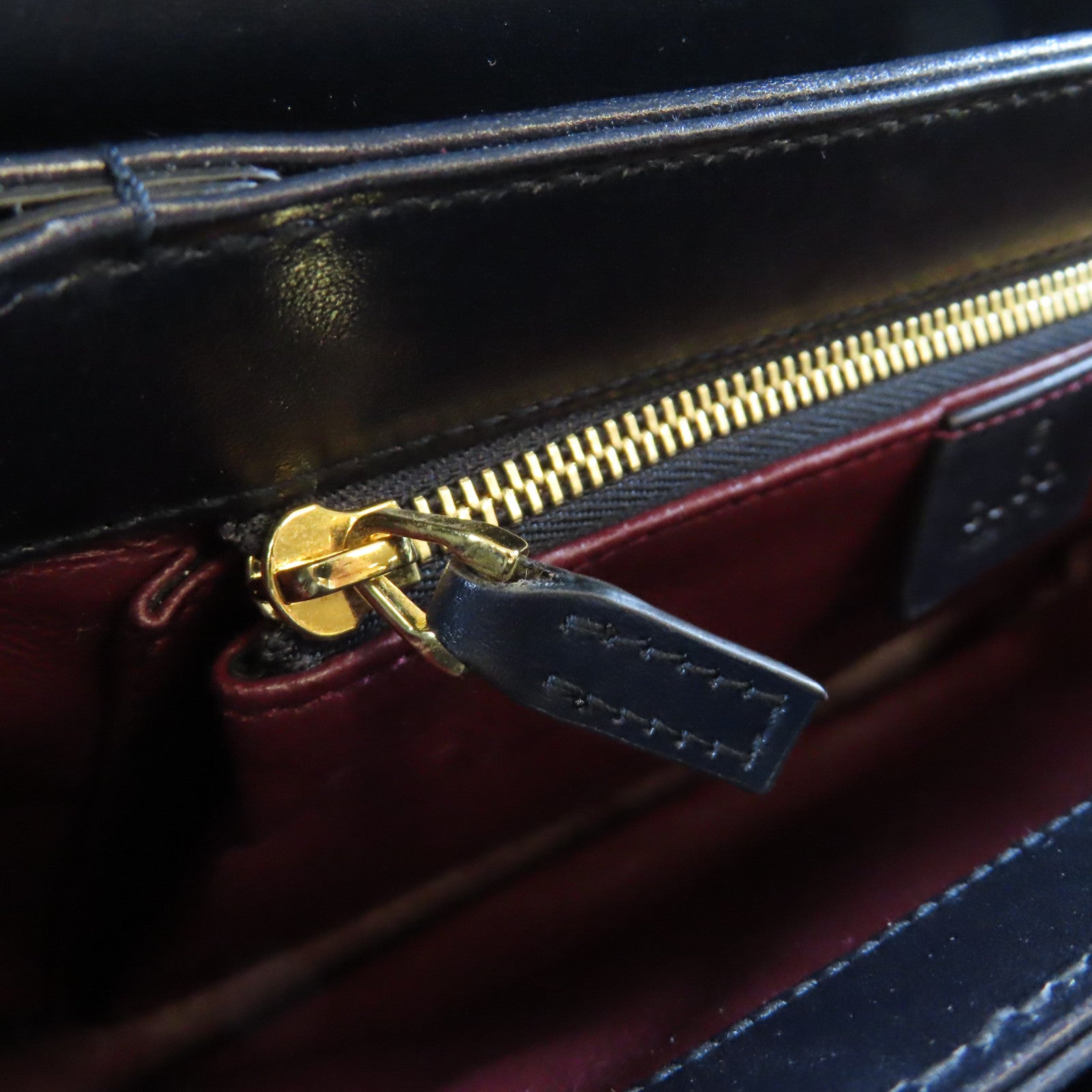 GUCCI 【激減優惠】帆布/皮革Horsebit 1955金扣肩背袋深藍色/米色