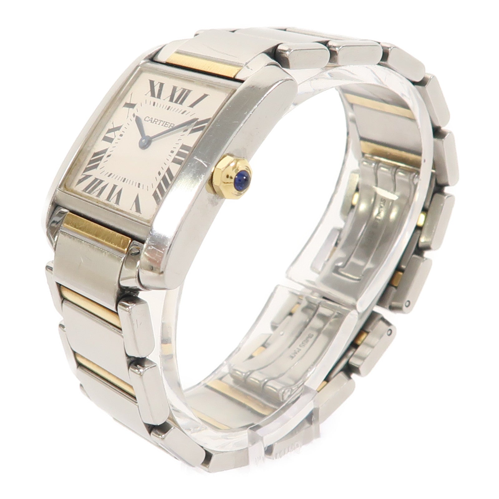 CARTIER Tank Francaise不鏽鋼手錶石英機芯米色