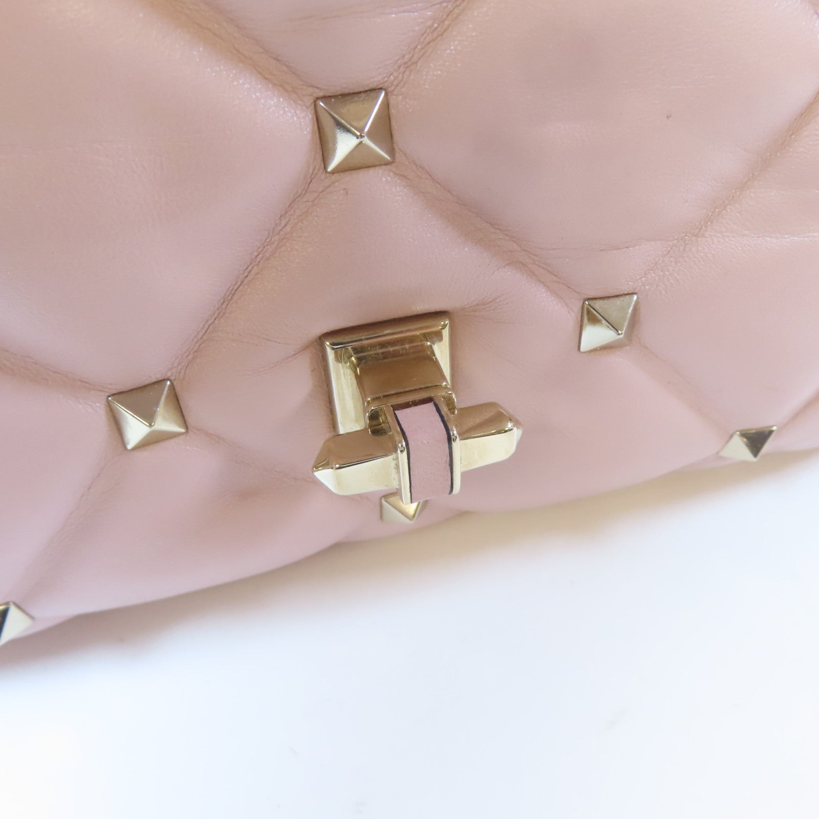 Valentino 【激減優惠】羊皮皮革2way Shoulder Bag金扣手挽肩背兩用袋粉紅色