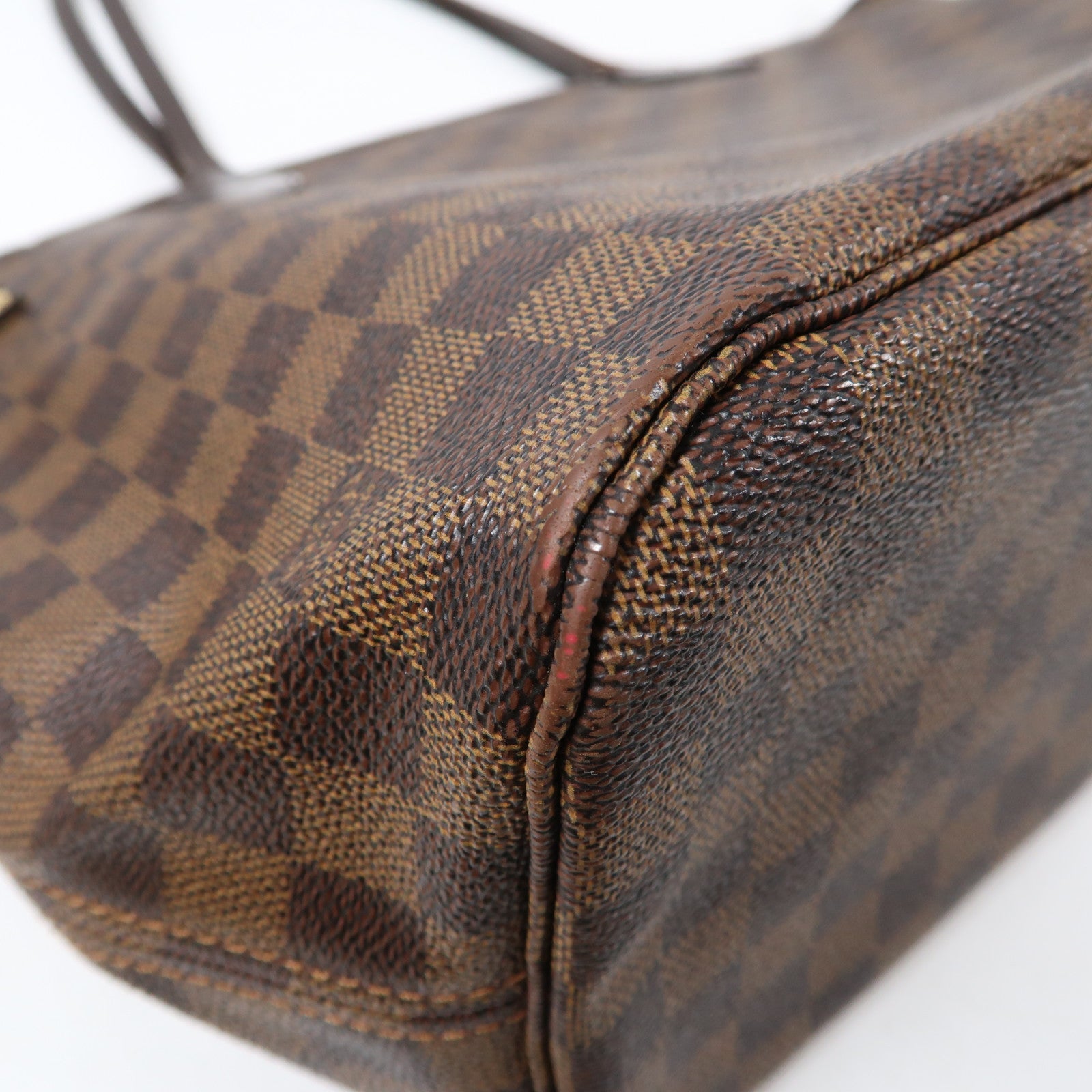 LOUIS VUITTON 【激減優惠】Damier Ebene Neverfull MM金扣手挽袋啡色
