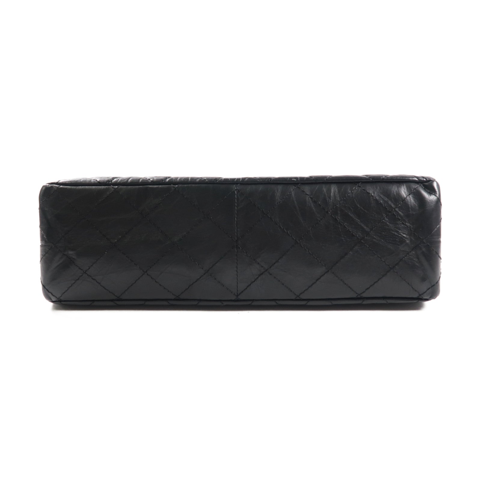CHANEL 菱格羊皮皮革2.55金扣鏈帶肩背袋黑色