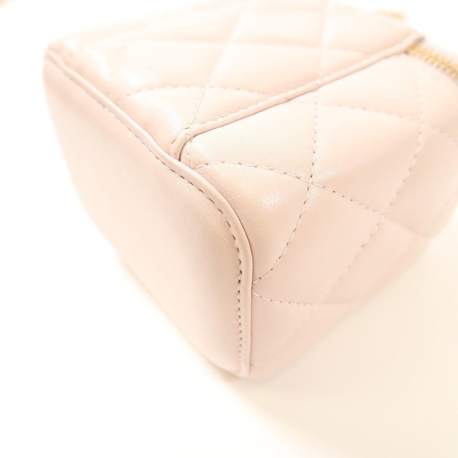 CHANEL CC GHW Mini Vanity Chain Shoulder Bag Calfskin Leather Pink