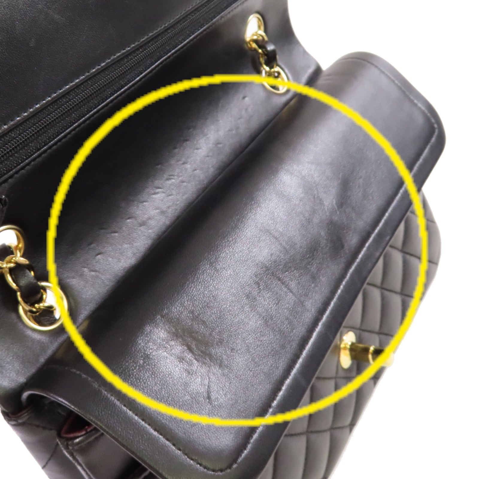 CHANEL 菱格羊皮皮革Classic 25 Chain Shoulder Bag金扣鏈帶肩背袋黑色