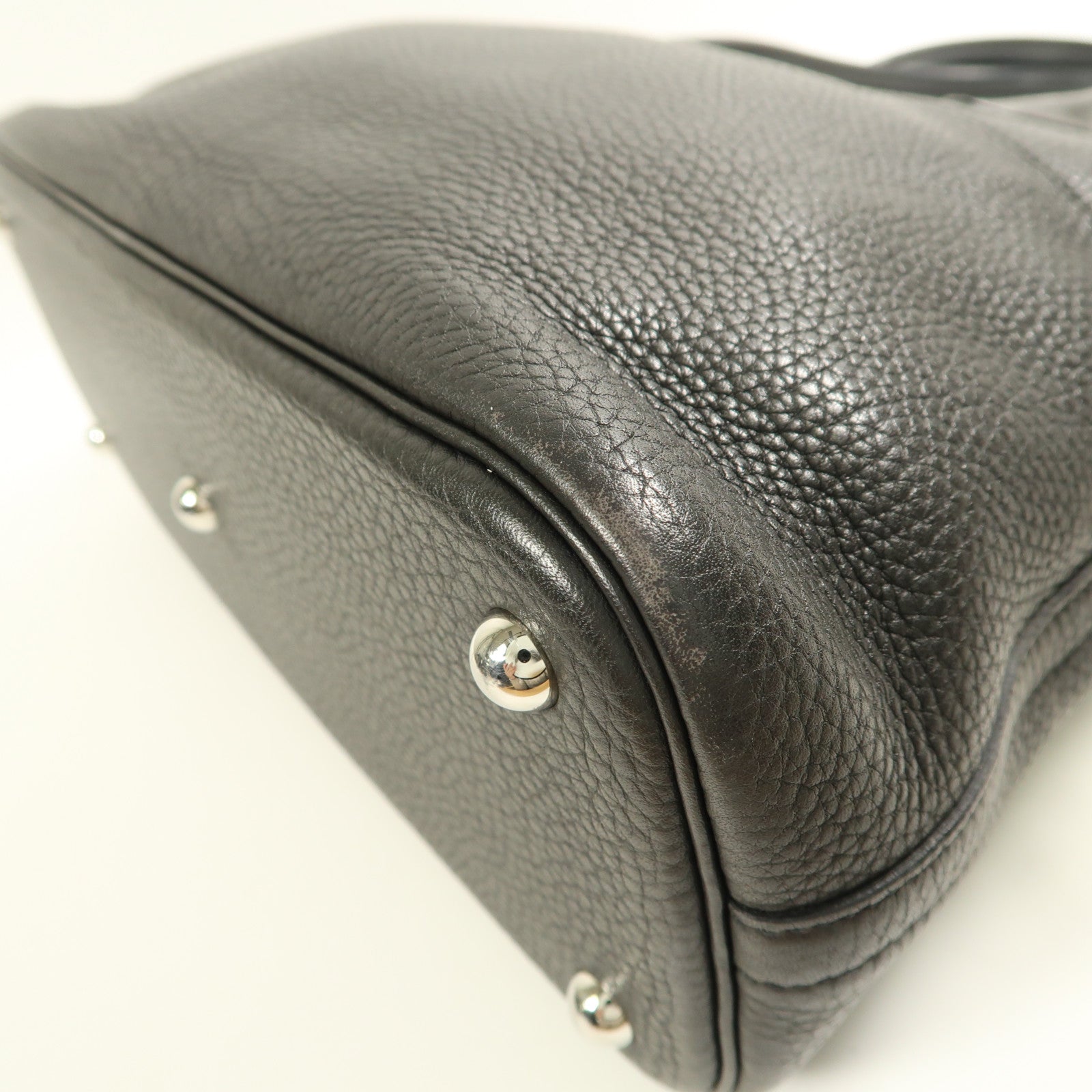 HERMES Clemence皮革Bolide 31銀扣手挽肩背兩用袋Noir