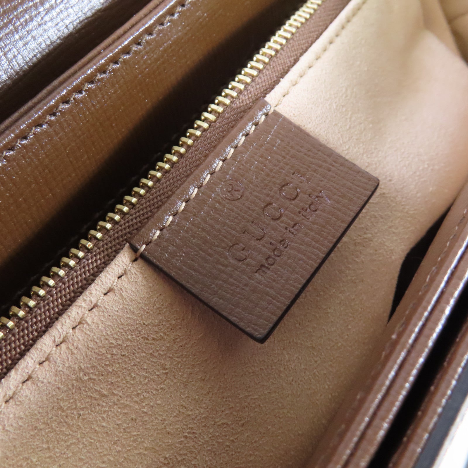 GUCCI 塗層帆布Horsebit 1955 Shoulder Bag金扣肩背袋啡色