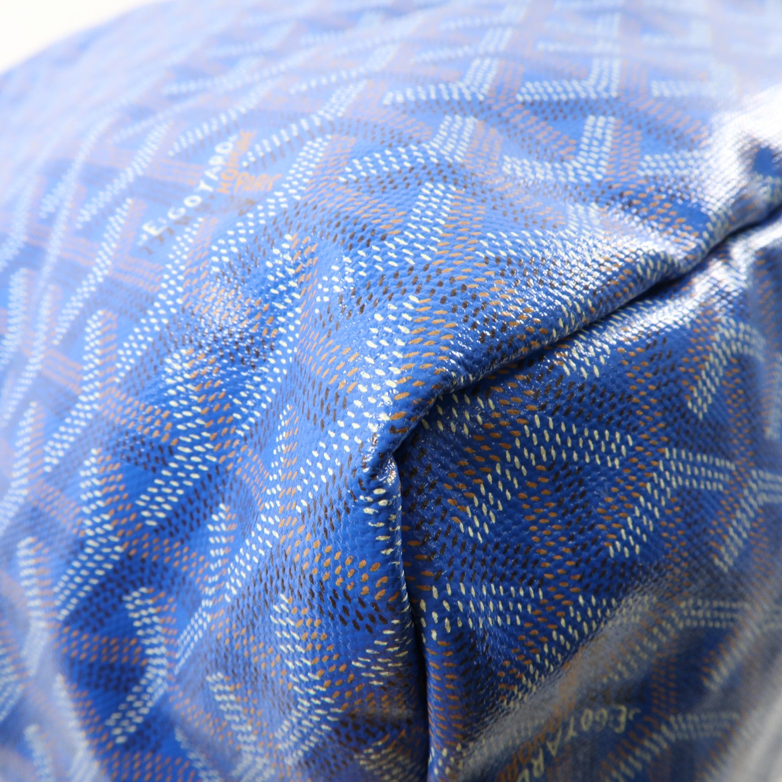 GOYARD PVC Saint Louis GM銀扣手挽袋藍色