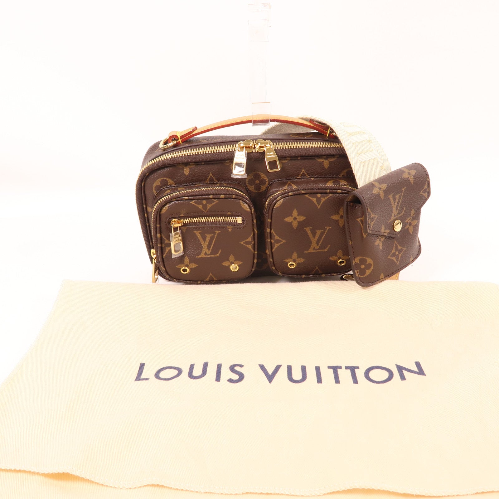 LOUIS VUITTON Monogram Utility金扣手挽肩背兩用袋