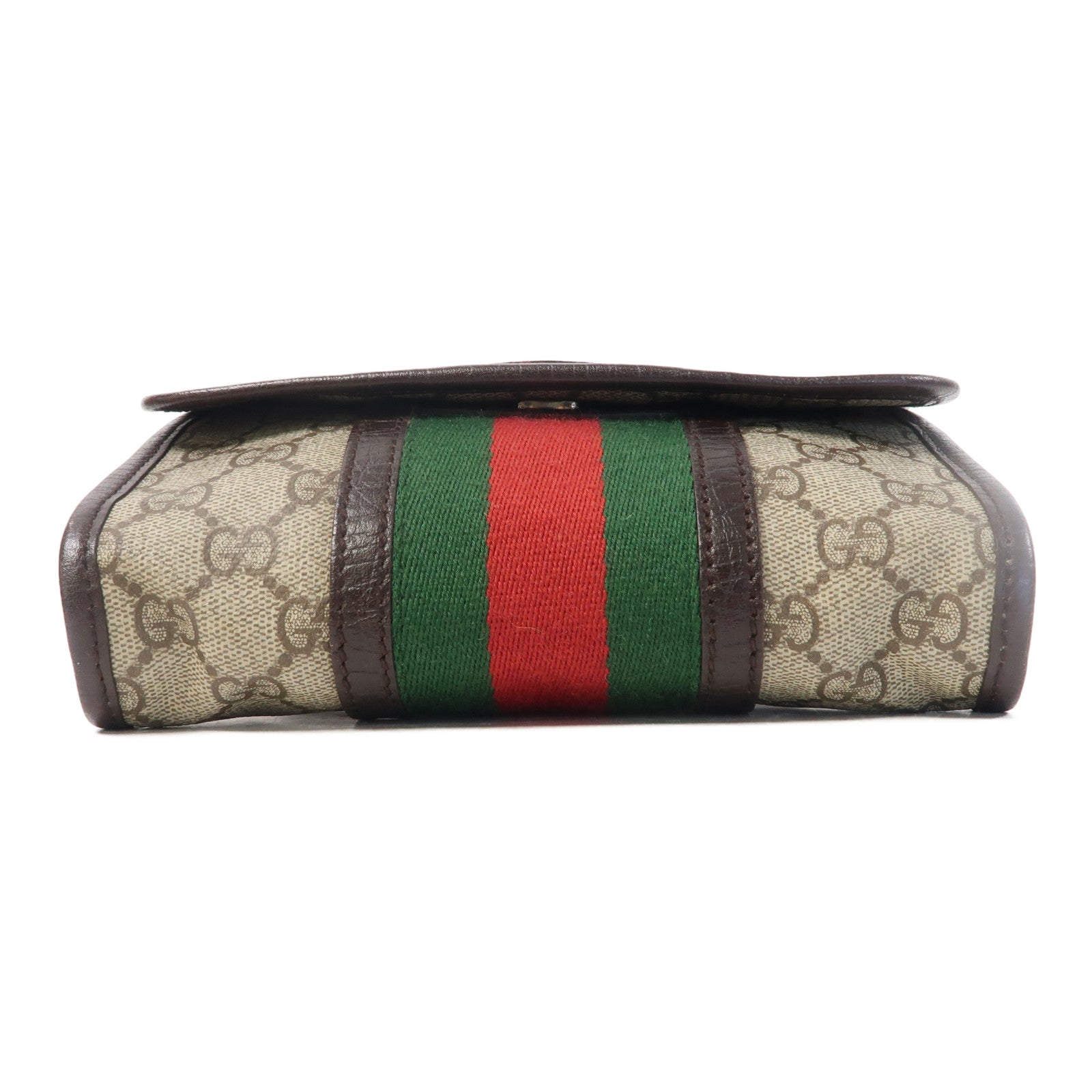 GUCCI 塗層帆布Waist Bag銀扣腰包啡色