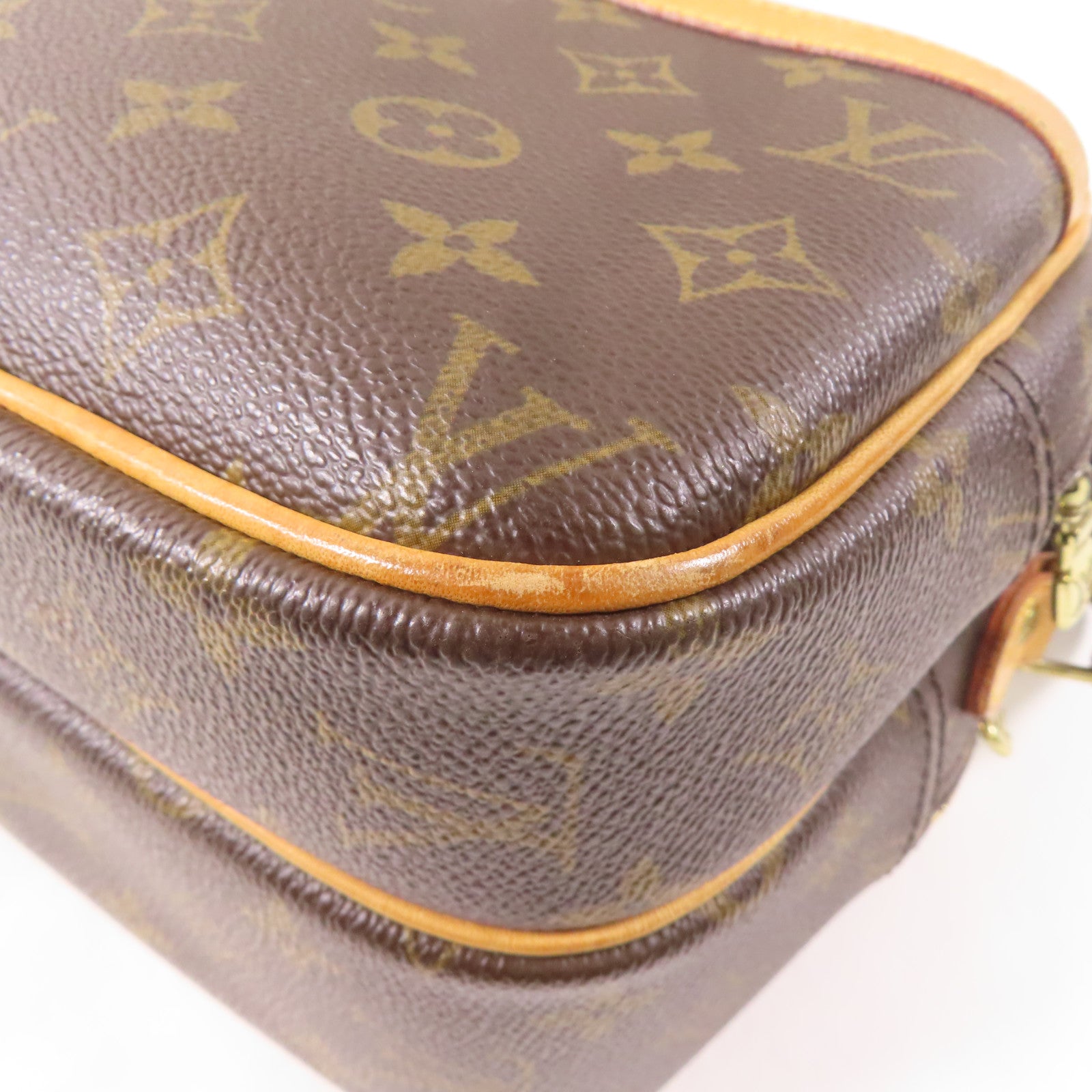 LOUIS VUITTON Monogram Reporter PM金扣肩背袋啡色