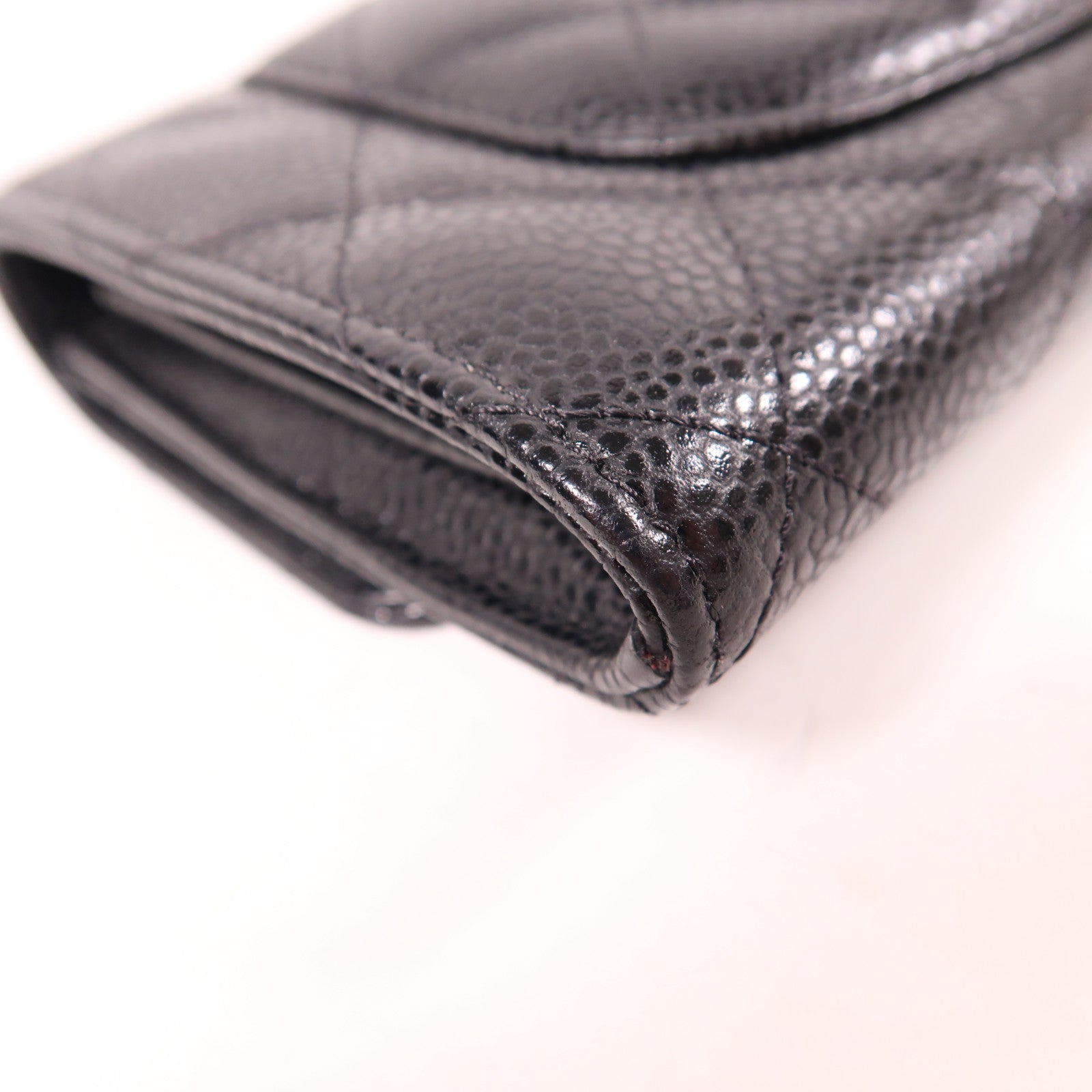 CHANEL 牛皮皮革Long Wallet銀扣長錢包