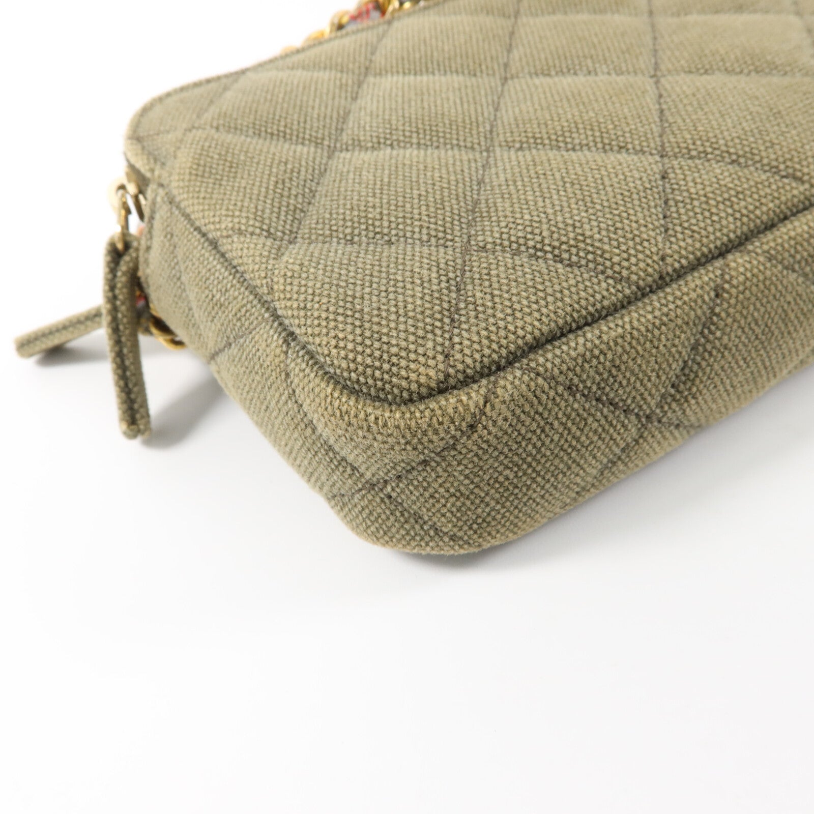 CHANEL 帆布Chain Shoulder鏈帶肩背袋