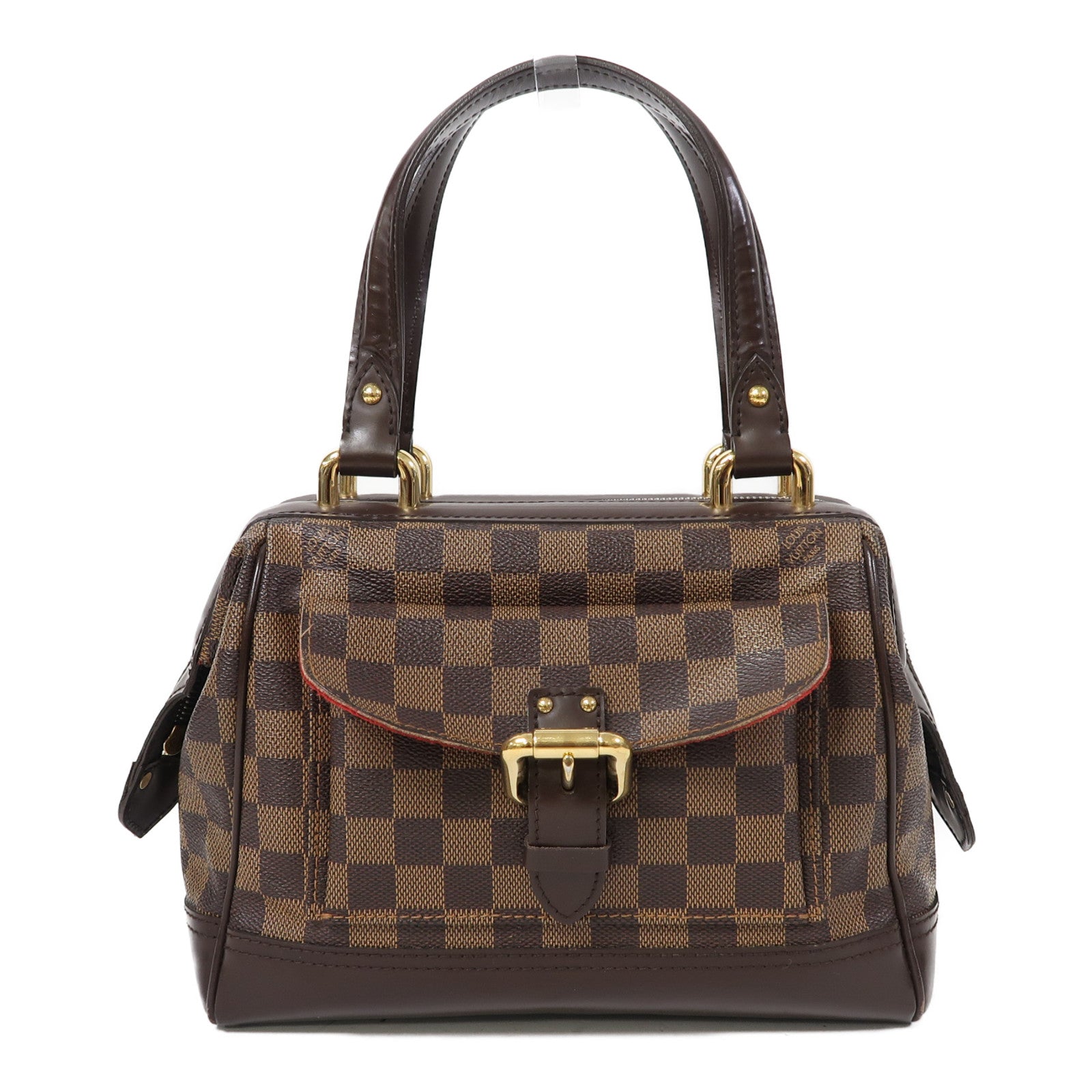 LOUIS VUITTON Damier Ebene Knightsbridge金扣手挽袋啡色