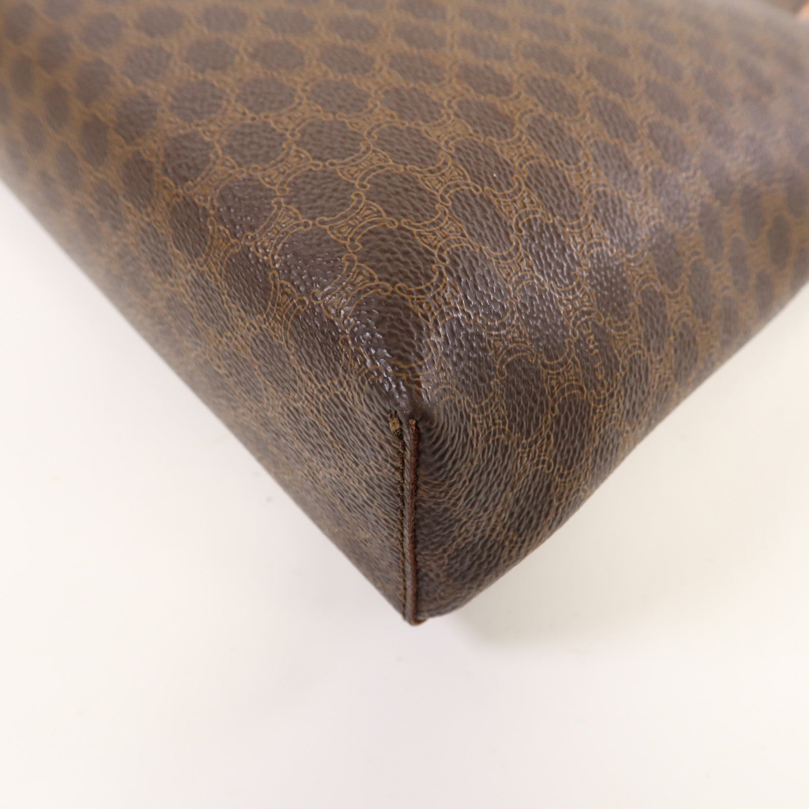 CELINE 塗層帆布Hand Bag金扣手挽袋啡色