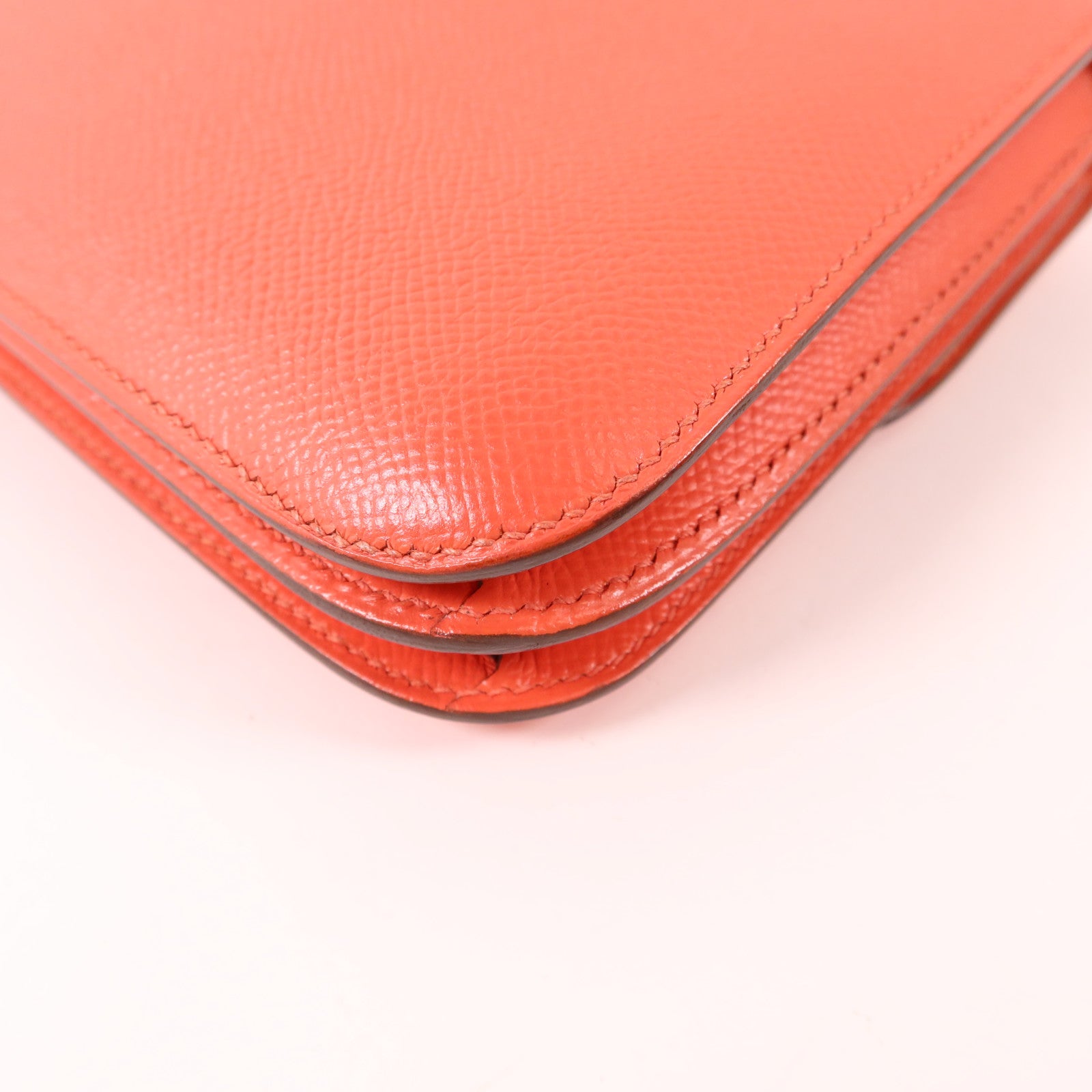 HERMES Epsom皮革Constance Mini銀扣肩背袋Rose Jaipur