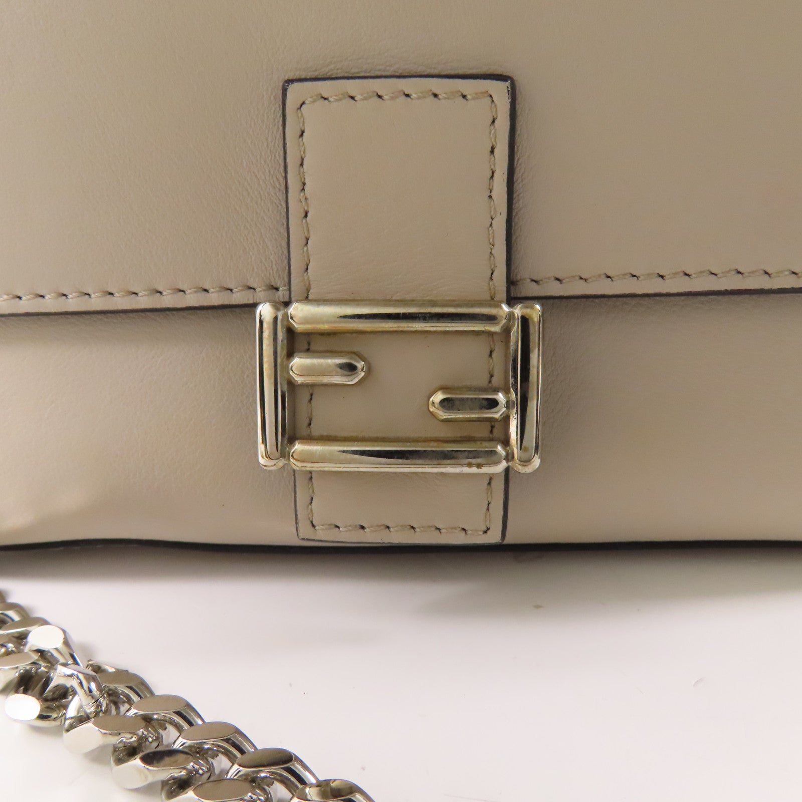 FENDI 蛇皮皮革/牛皮皮革Double Baguette Micro銀扣手挽肩背兩用袋