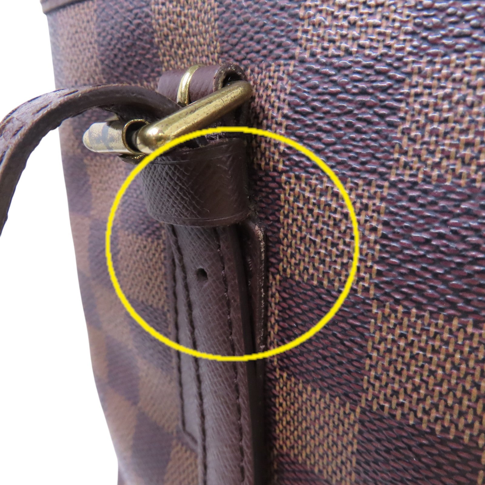 LOUIS VUITTON Damier Ebene Marais金扣肩背袋