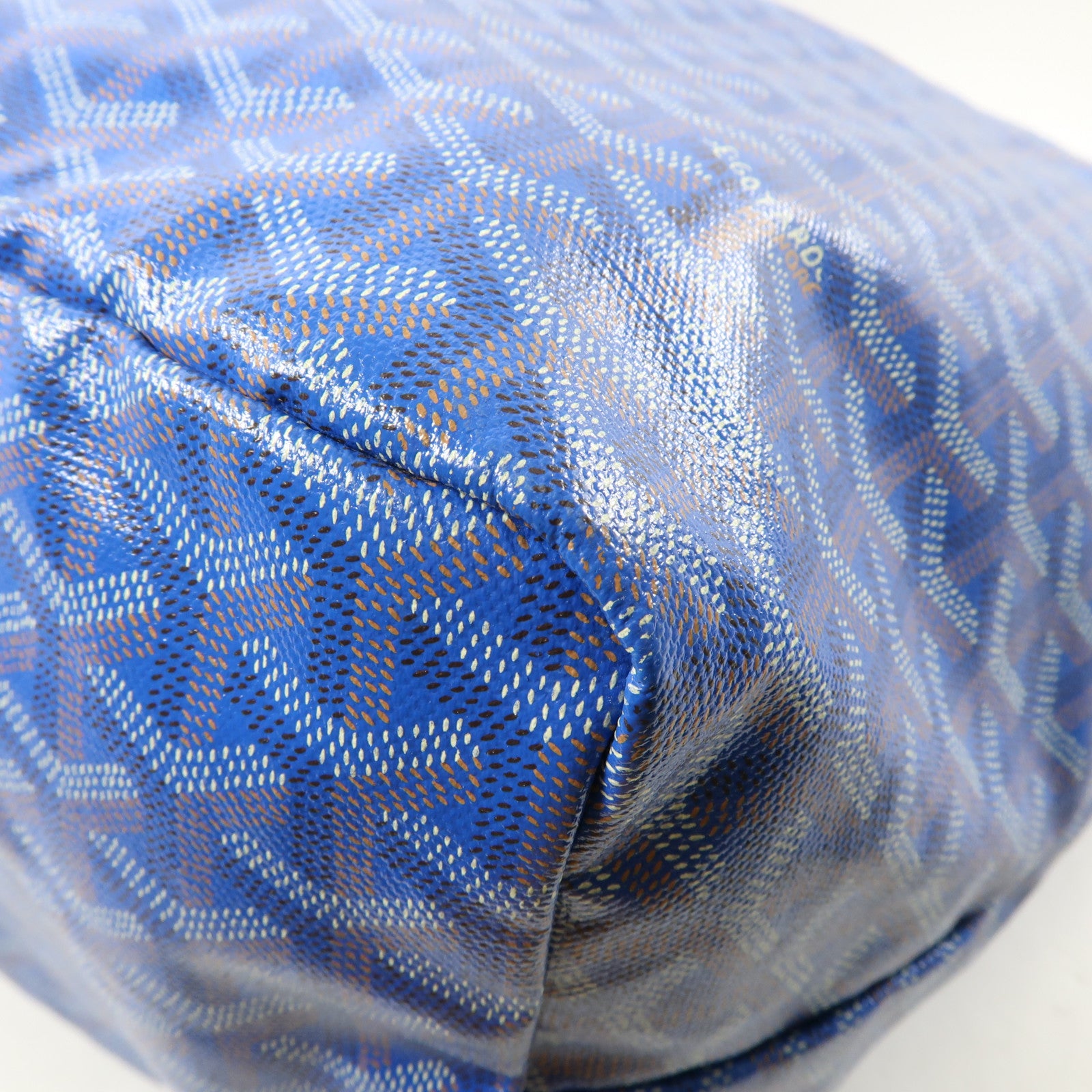 GOYARD PVC Saint Louis GM銀扣手挽袋藍色