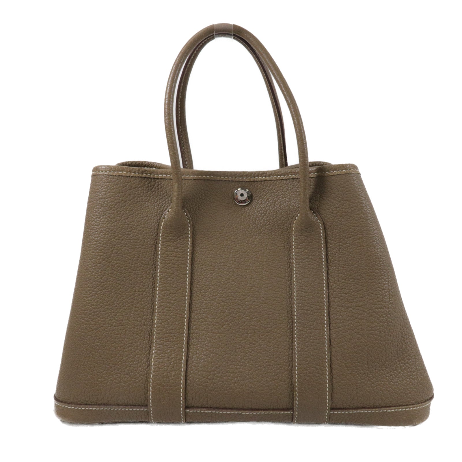 HERMES Negonda皮革Garden Party TPM手挽袋Etoupe