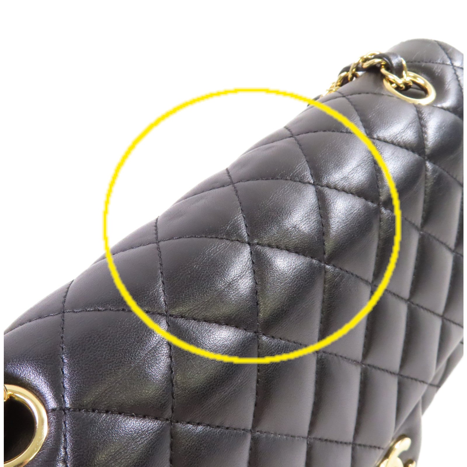 CHANEL 菱格羊皮皮革Classic 25 Chain Shoulder Bag金扣鏈帶肩背袋黑色