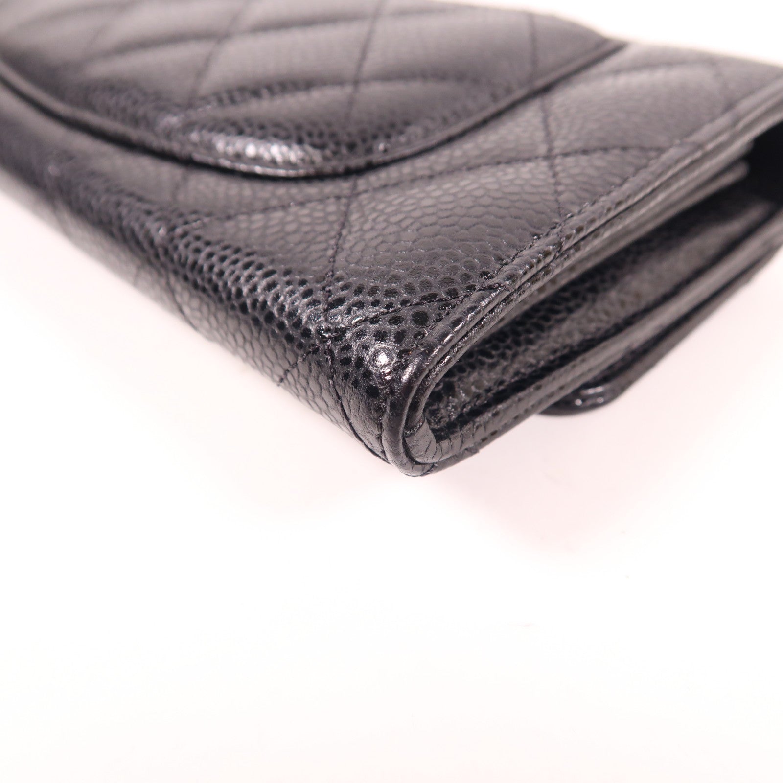 CHANEL 牛皮皮革Long Wallet銀扣長錢包