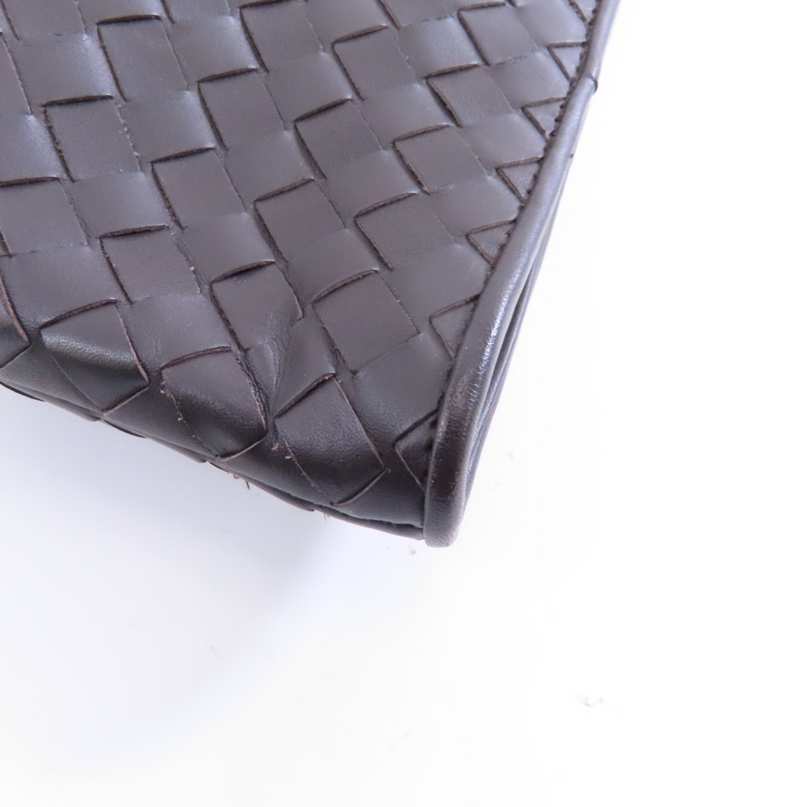BOTTEGA VENETA 【激減優惠】織紋皮革Clutch Bag手拿包啡色