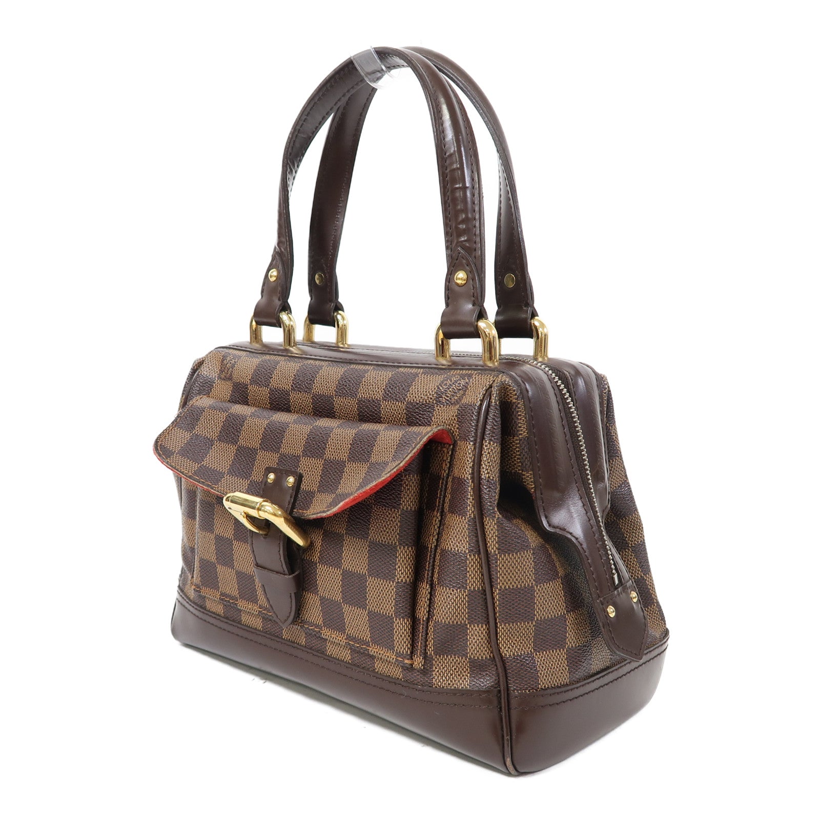 LOUIS VUITTON Damier Ebene Knightsbridge金扣手挽袋啡色